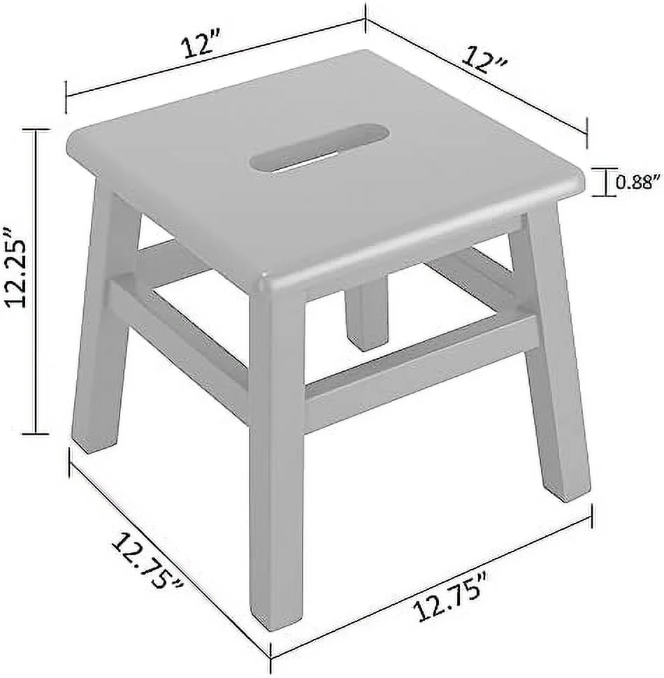 ZFGSUIJN Solid Hardwood Step Stool  12.25 Inches  Unfinished