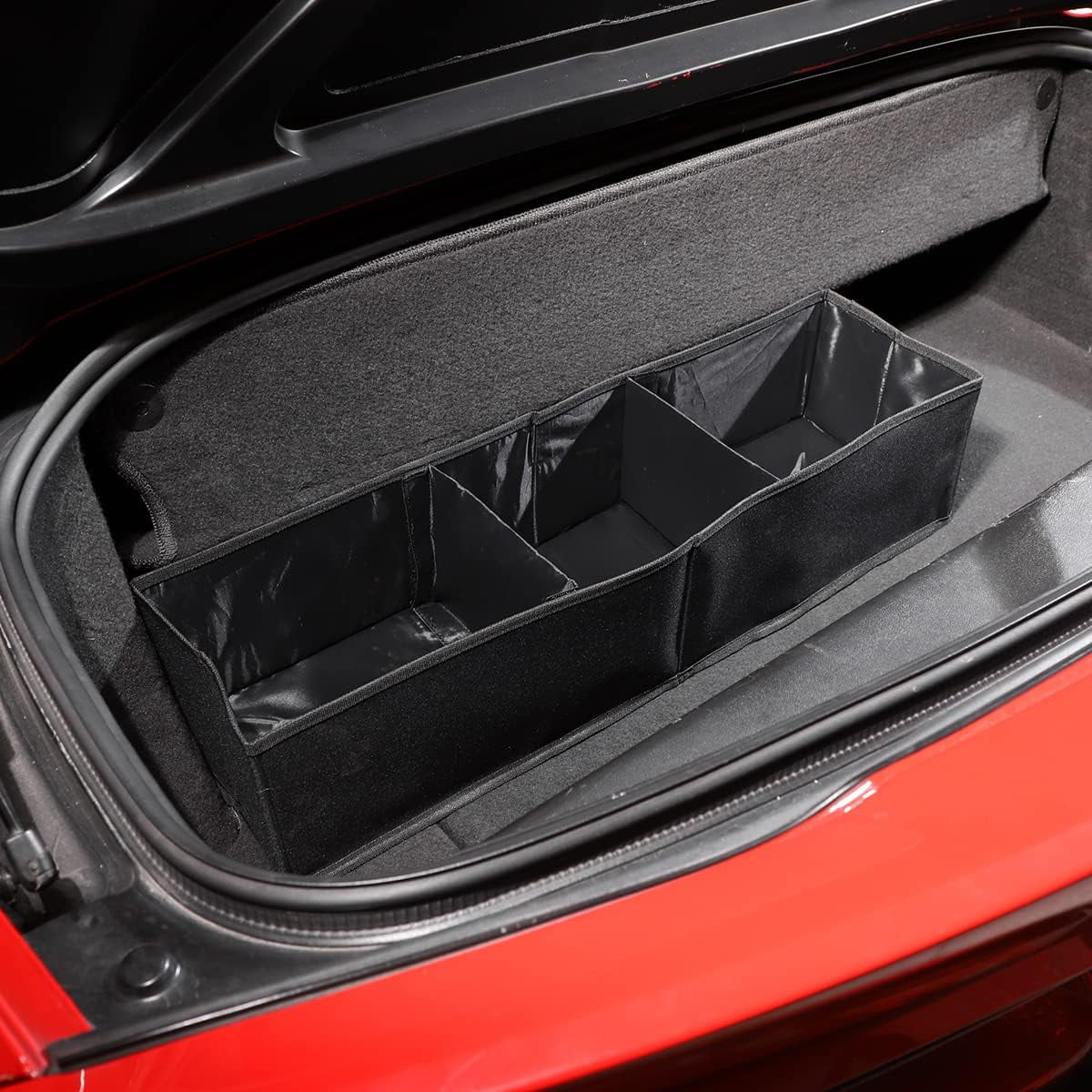 TINKI  Car Trunk Organizer Fit For Chevrolet Corvette C7 2014-2019 Storage Organizer Multi-Compartment Oxford Cloth Durable Collasible Portable Space Saving