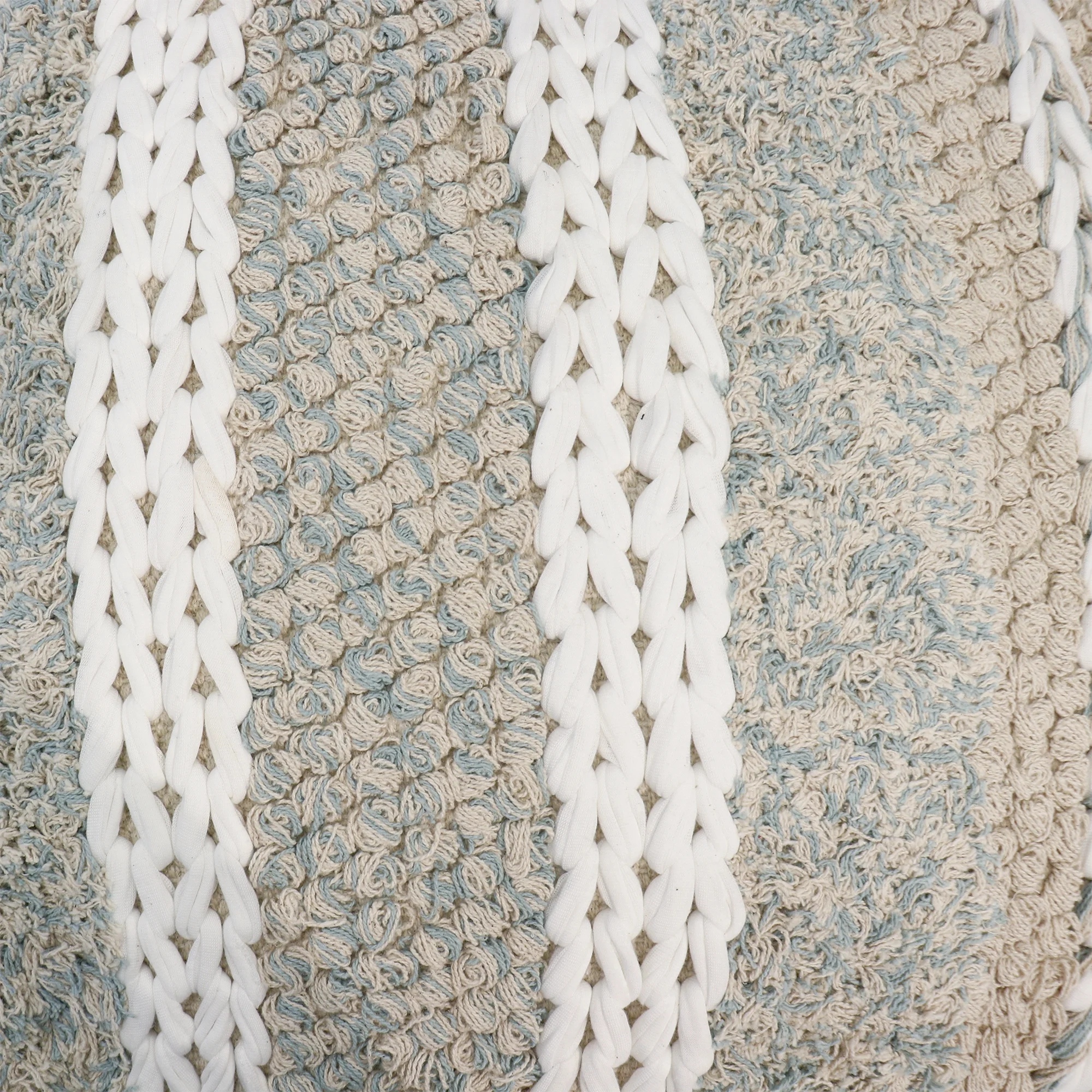 Pasargad Home PPF-176-1 Grand Canyon Shag Cotton Pouf - Beige - 17.75 x 17.75 x 17.75 in.