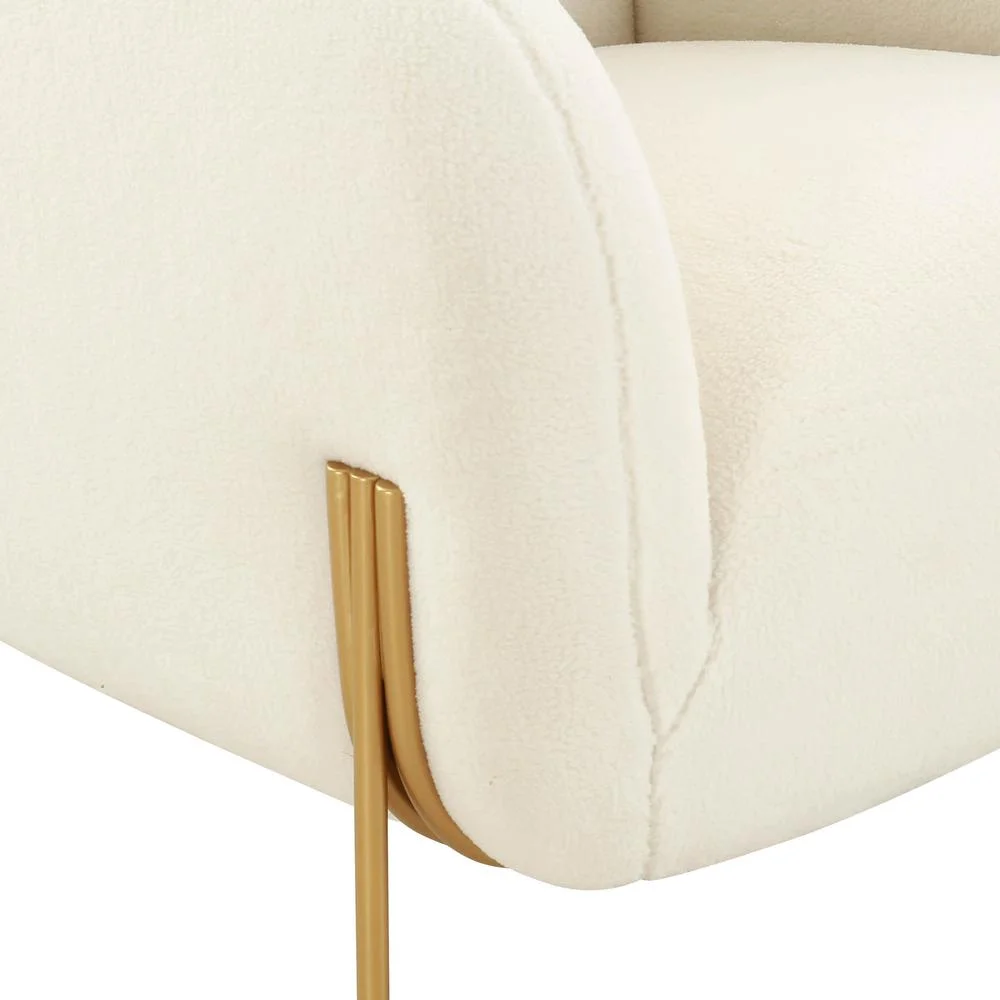 TOV Furniture Kandra Cream Shearling Accent Chair