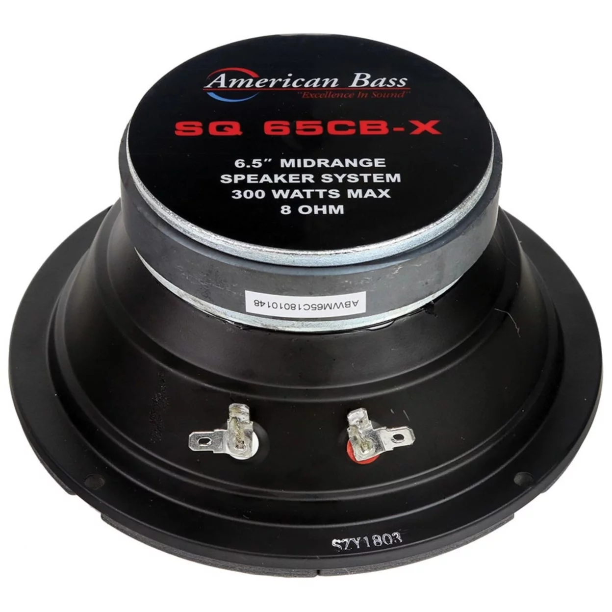 (Pack of 2) American Bass 6.5 inch Midrange Speaker 300W Max 8 Ohm Midbass Car Audio SQ65CB-X
