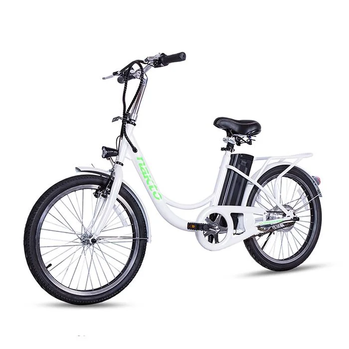 NAKTO Elegance 250W 36V 10Ah City Electric Bicycles for Adult 10 Ah Lithium Battery, Digital Adjustable Speed, Removable Pedal Assist Power, 22 In., White