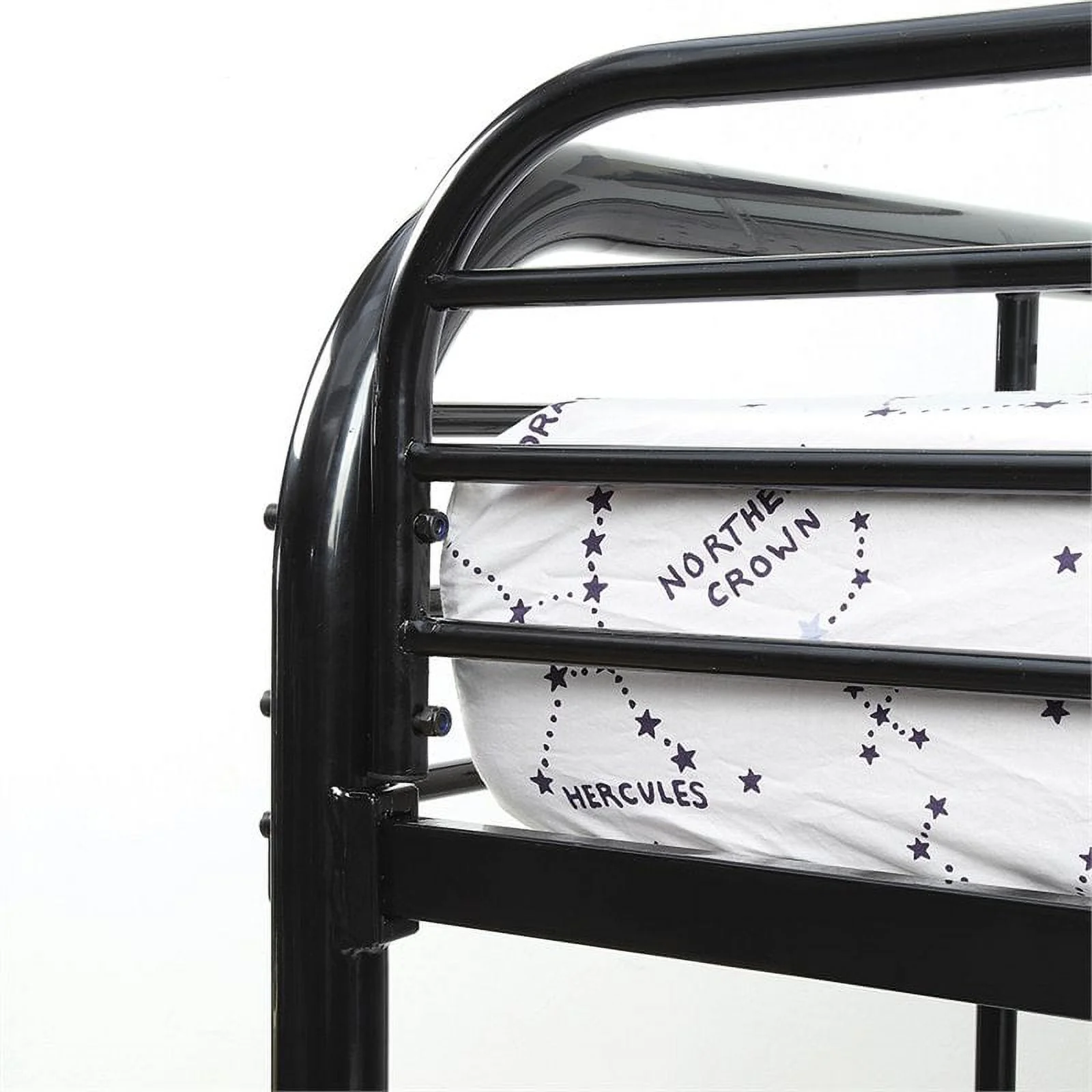 Bowery Hill Transitional Metal Full over Full Bunk Bed in Black
