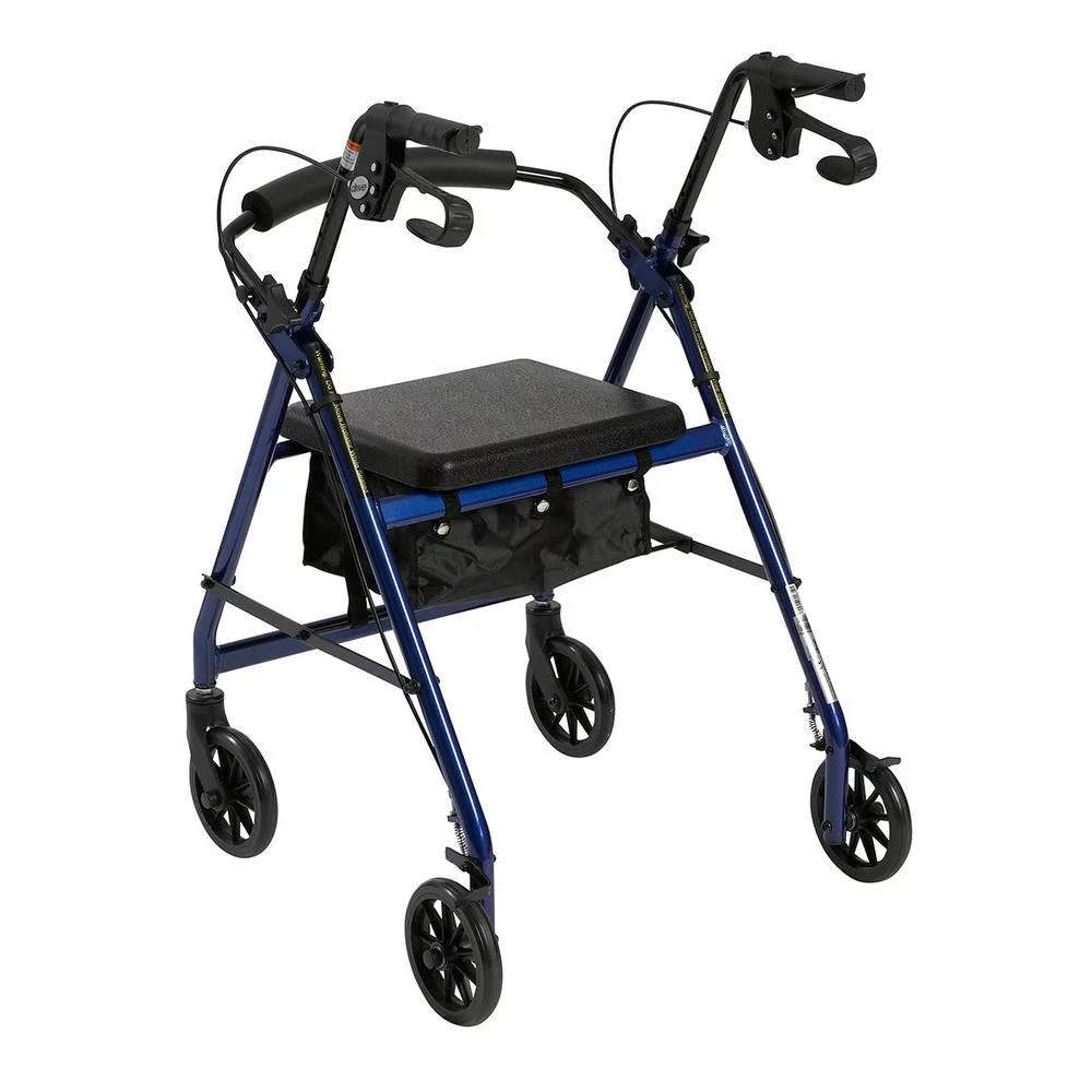 Drive 4-wheel Rollator with loop brake, blue, 1 each