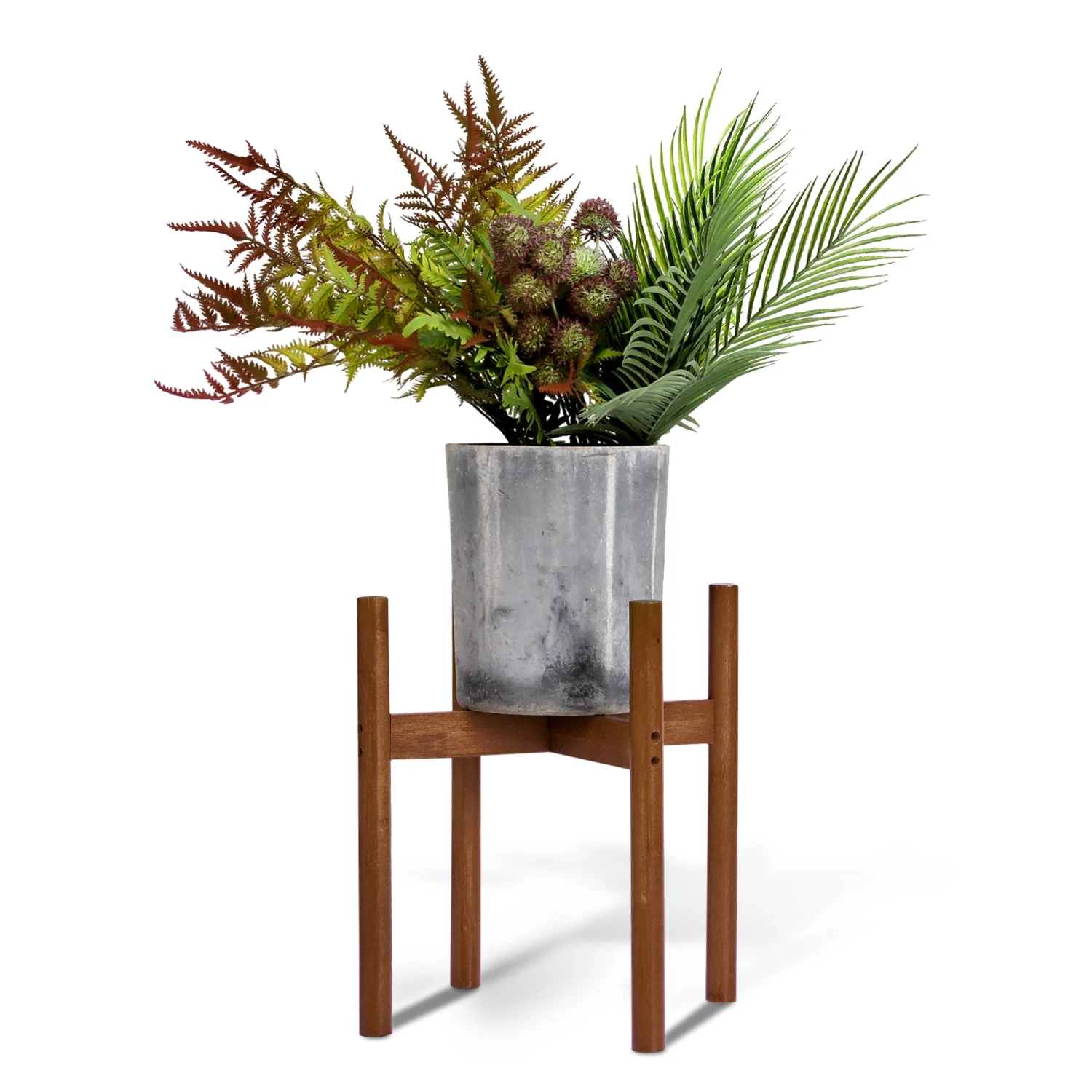 Magshion Bamboo Modern Plant Stand, Portable Pot Holder, Brown, Brown, for Garden Patio