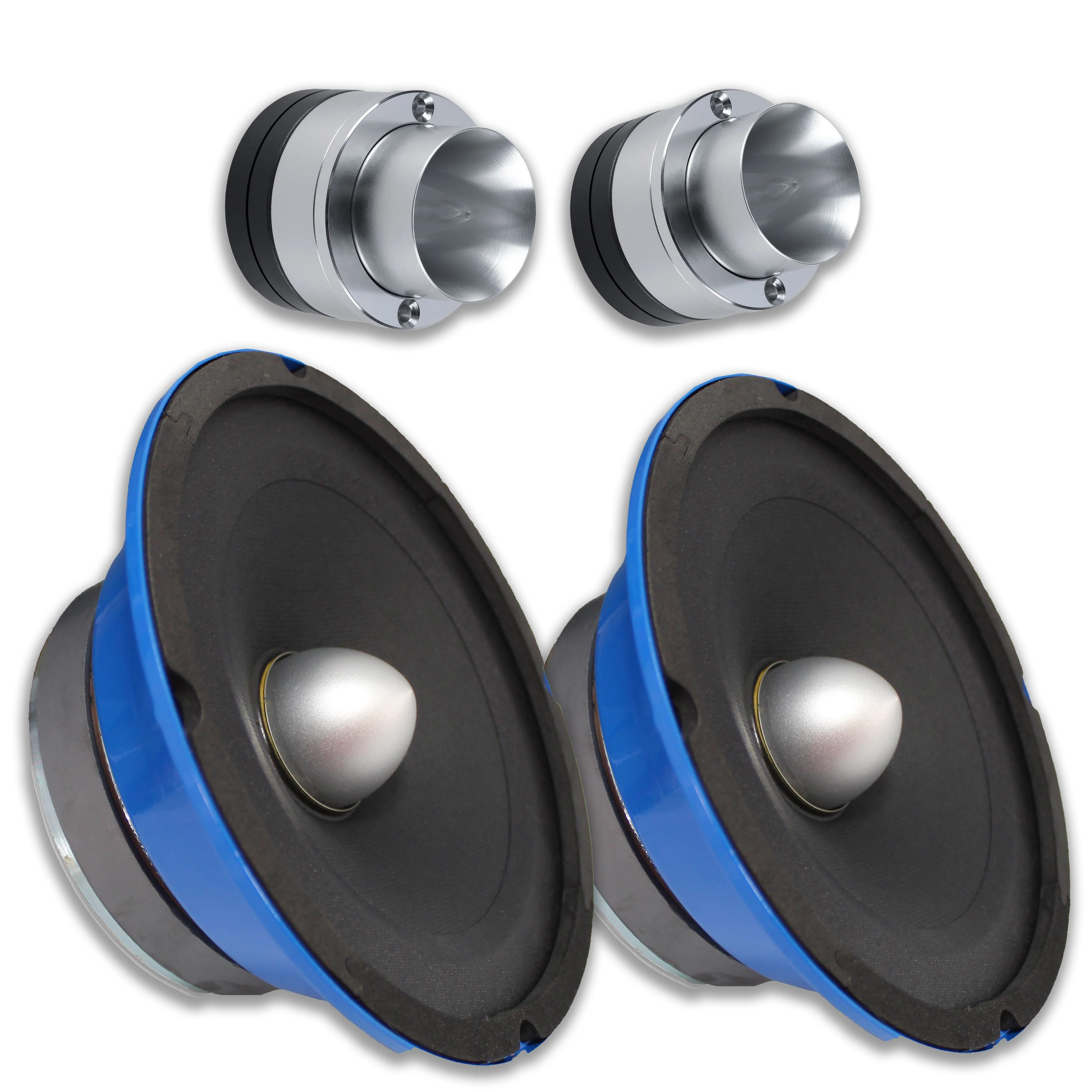 American Bass Car Audio 2x 6 Midrange Speakers SQ-6B & 2 Bullet Tweeters SQ-05T