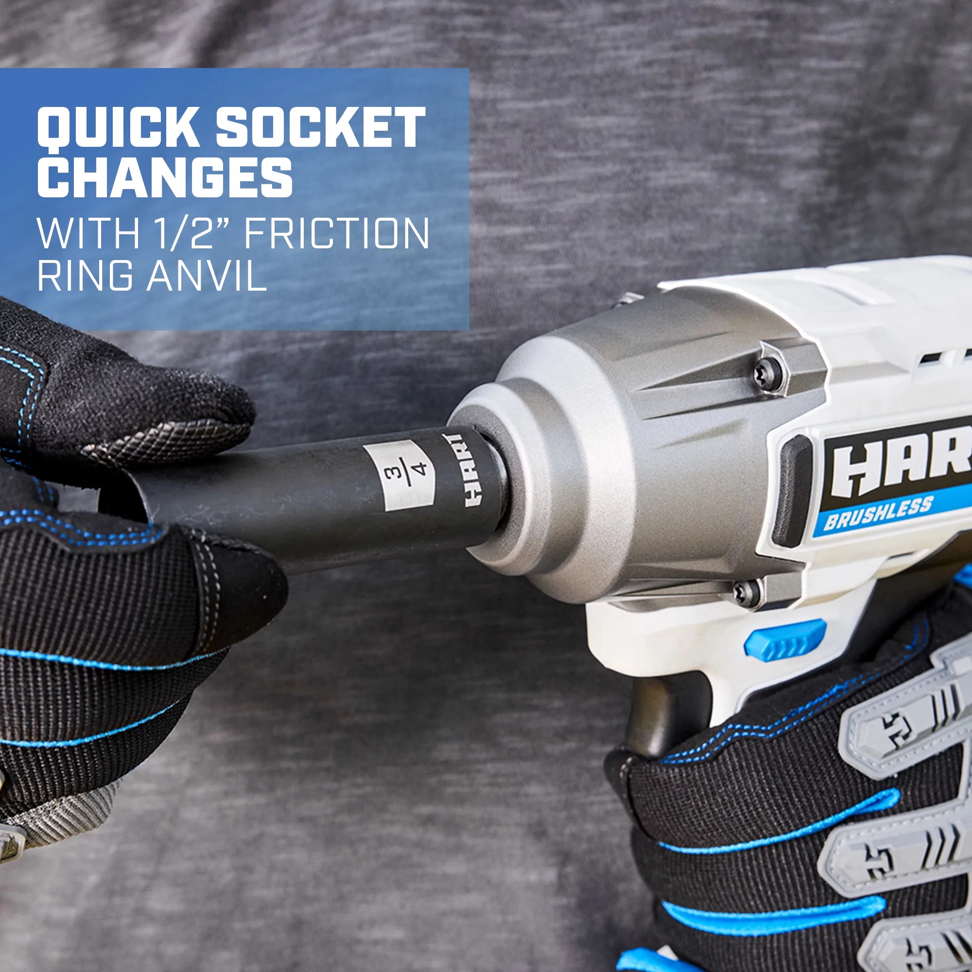 HART 20-Volt 1/2-inch Brushless Impact Wrench Kit, (1) 4.0Ah Lithium-Ion Battery