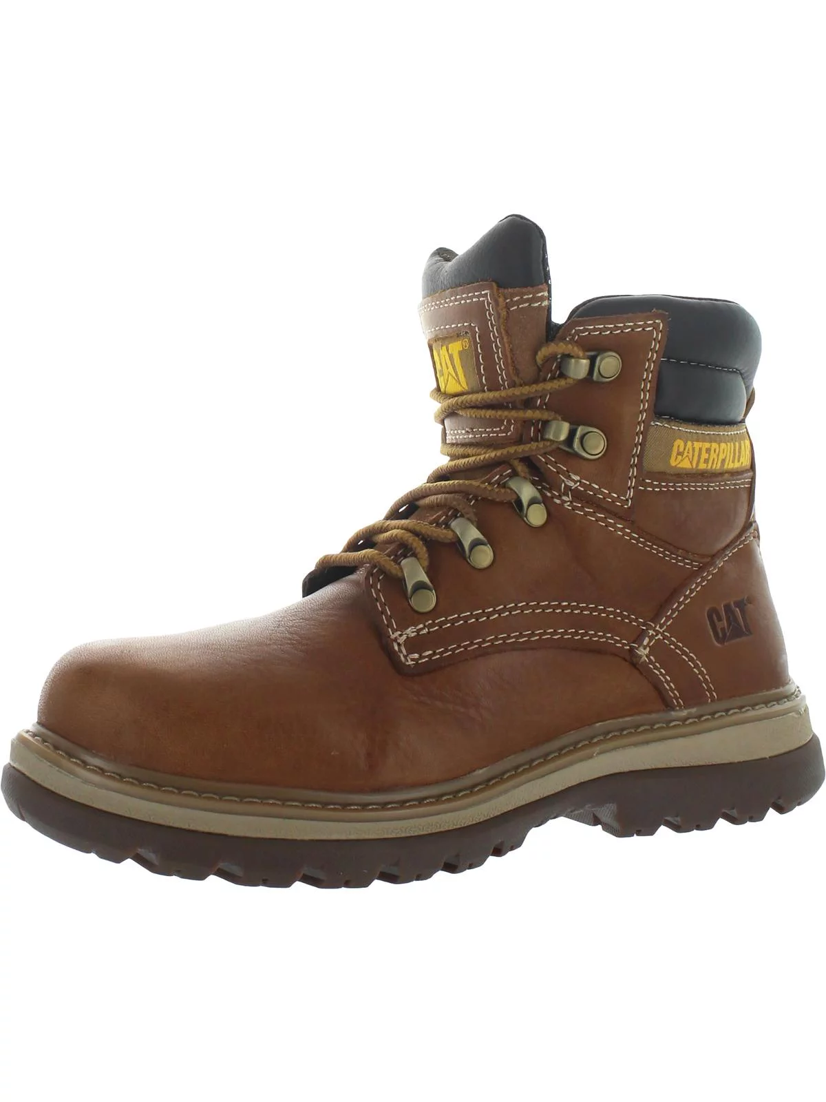 Caterpillar Mens Fairbanks ST Leather Steel Toe Work Boots Brown 12 Wide (E)
