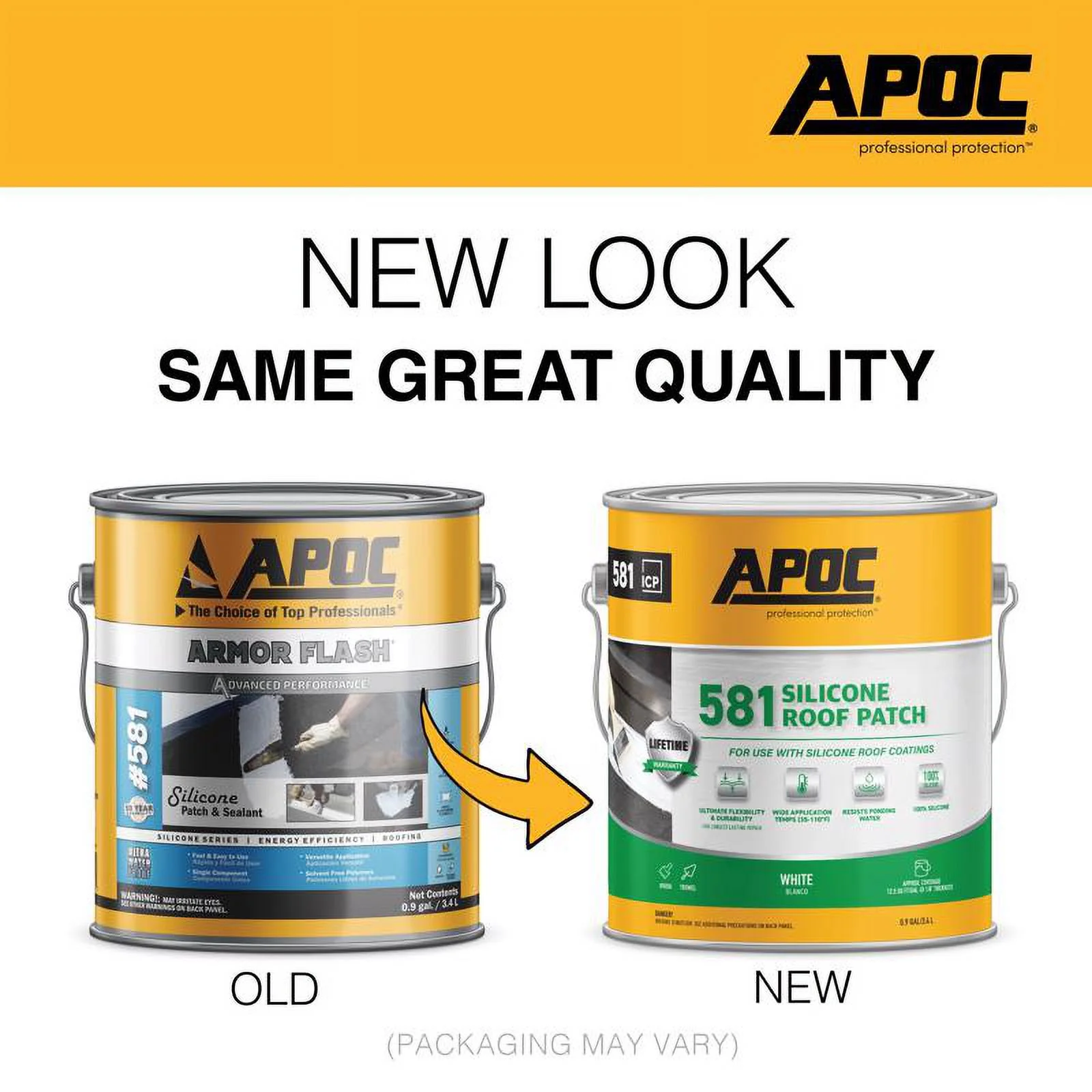 APOC 1912245 1 gal Silicone Roof Patch, Bright White - Pack of 4