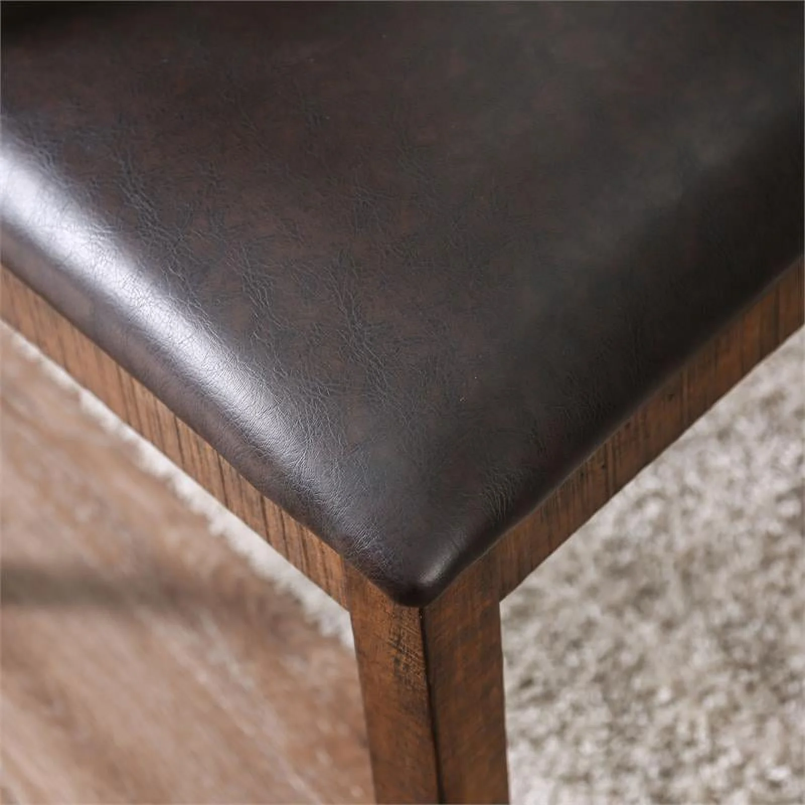 Furniture of America Arlyne Rustic Walnut Wood 6-Piece Dining Set with Bench