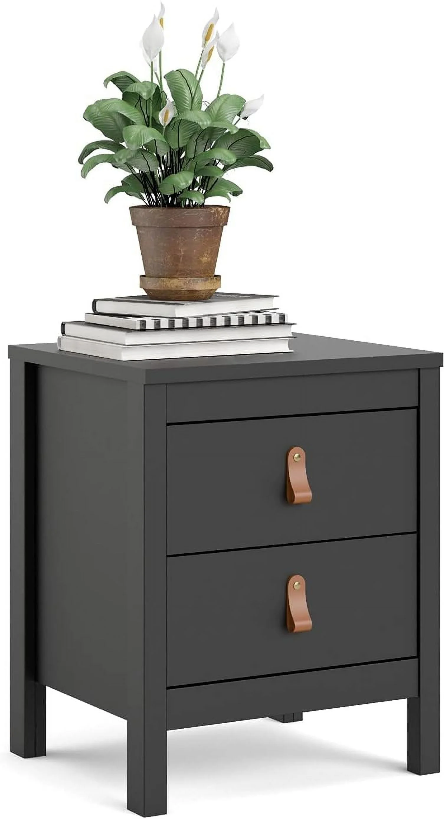 Tvilum, Black Matte Madrid 2 Drawer Nightstand