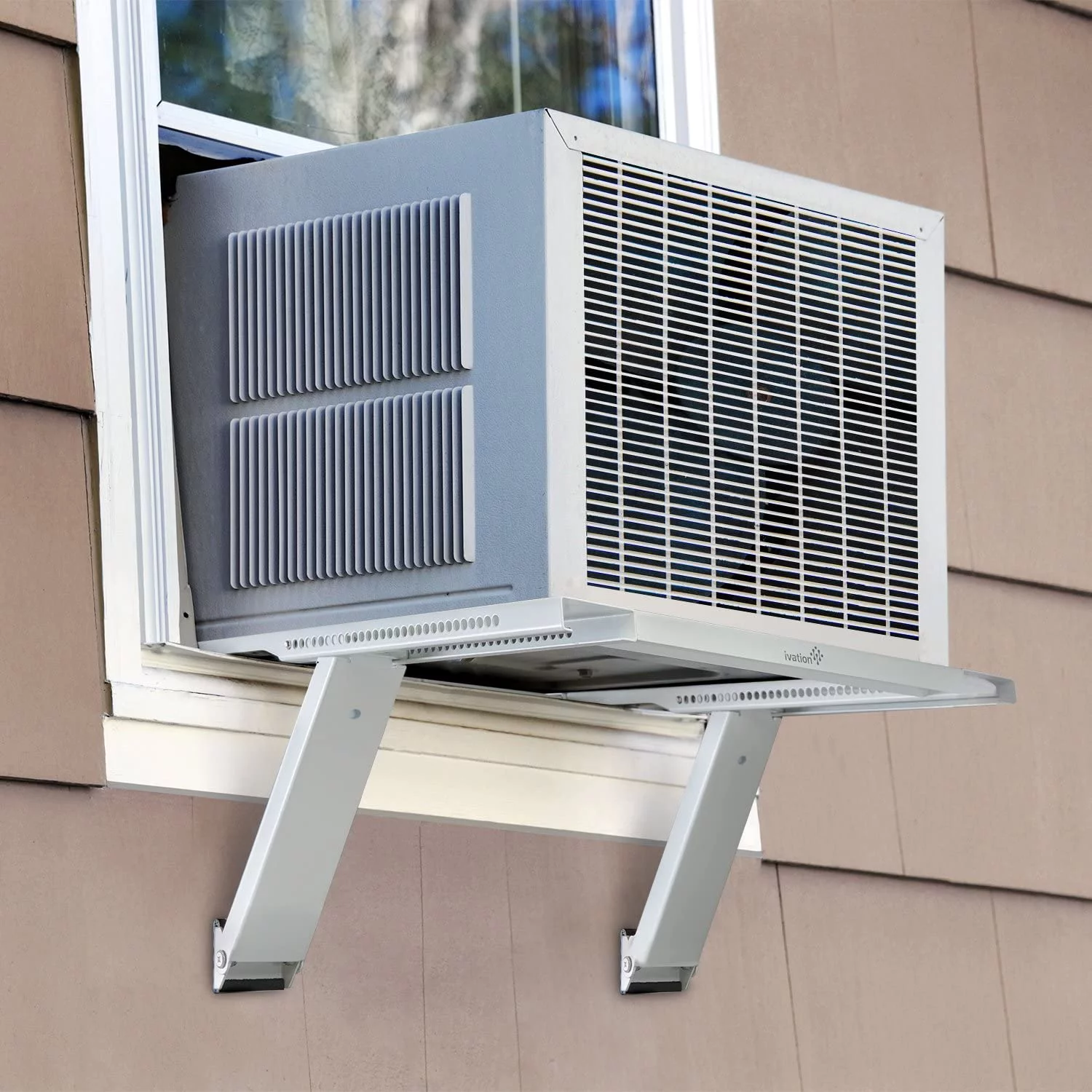 Air Conditioner Support Bracket, No Tools or Drilling Required – Easy to Install Universal Window AC Mount – Heavy Duty Steel, Holds Up to 200lbs – Fits Single Or Double Hung Windows