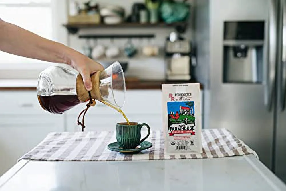 Red Rooster Coffee Roaster, Organic Floyd Farmhouse Breakfast Blend, Light-Medium Roast, 2lb bag, Whole Bean