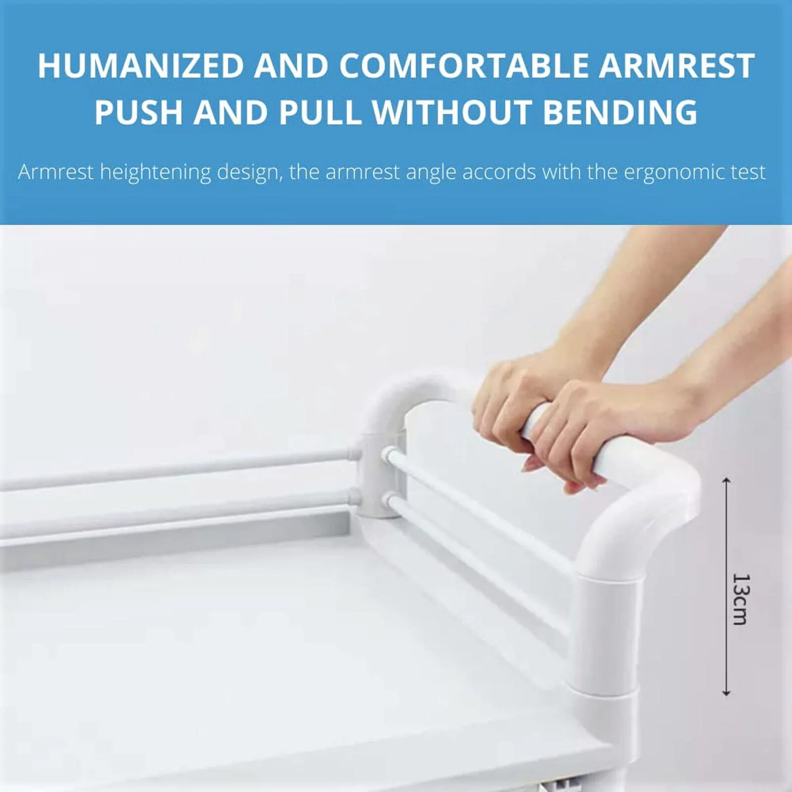 CNCEST 3 Tiers Medical Trolley Mobile Utility Rolling Serving Cart w/ Lockable Wheels