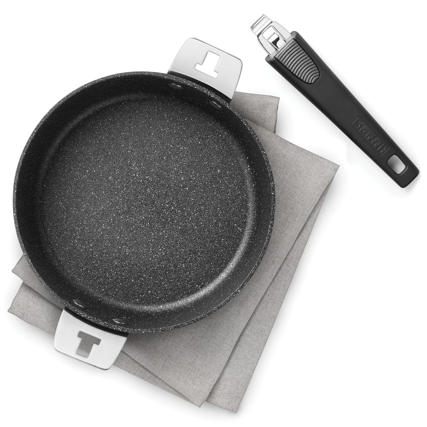 THE ROCK by Starfrit 034712-004-0000 9-Inch Fry/Cake Pan with T-Lock Detachable Handle