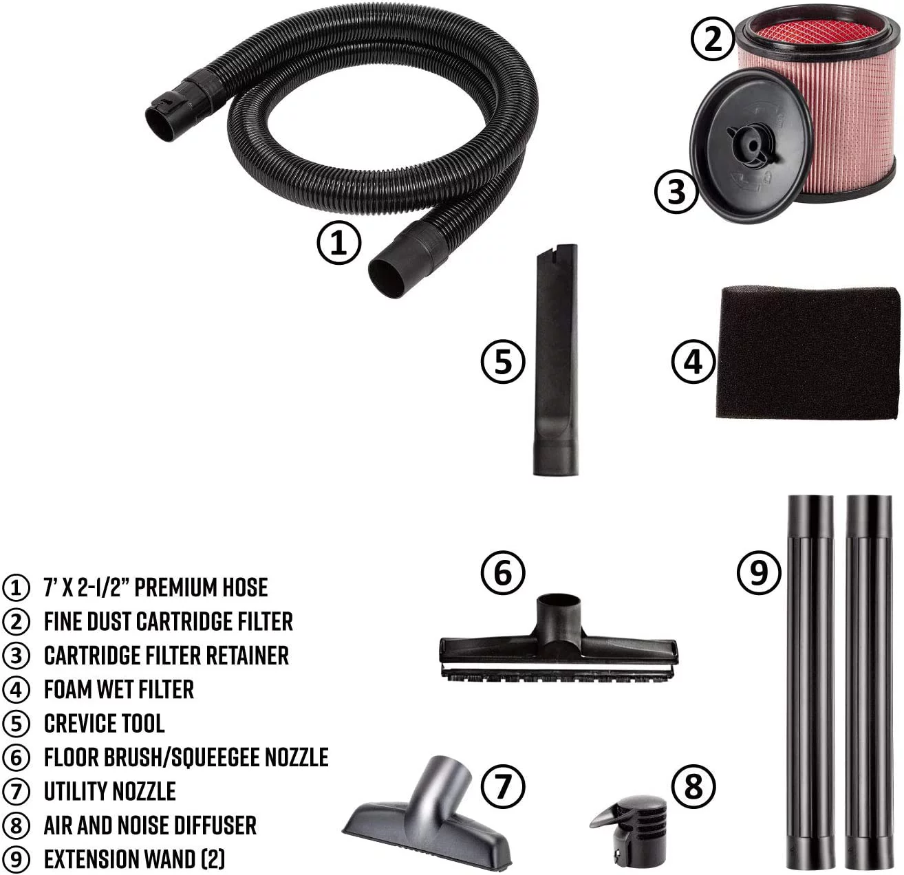 YANRUI Professional Beast Series Wet/Dry Vac Bundle with 12 Gallon and 5 Gallon Tanks