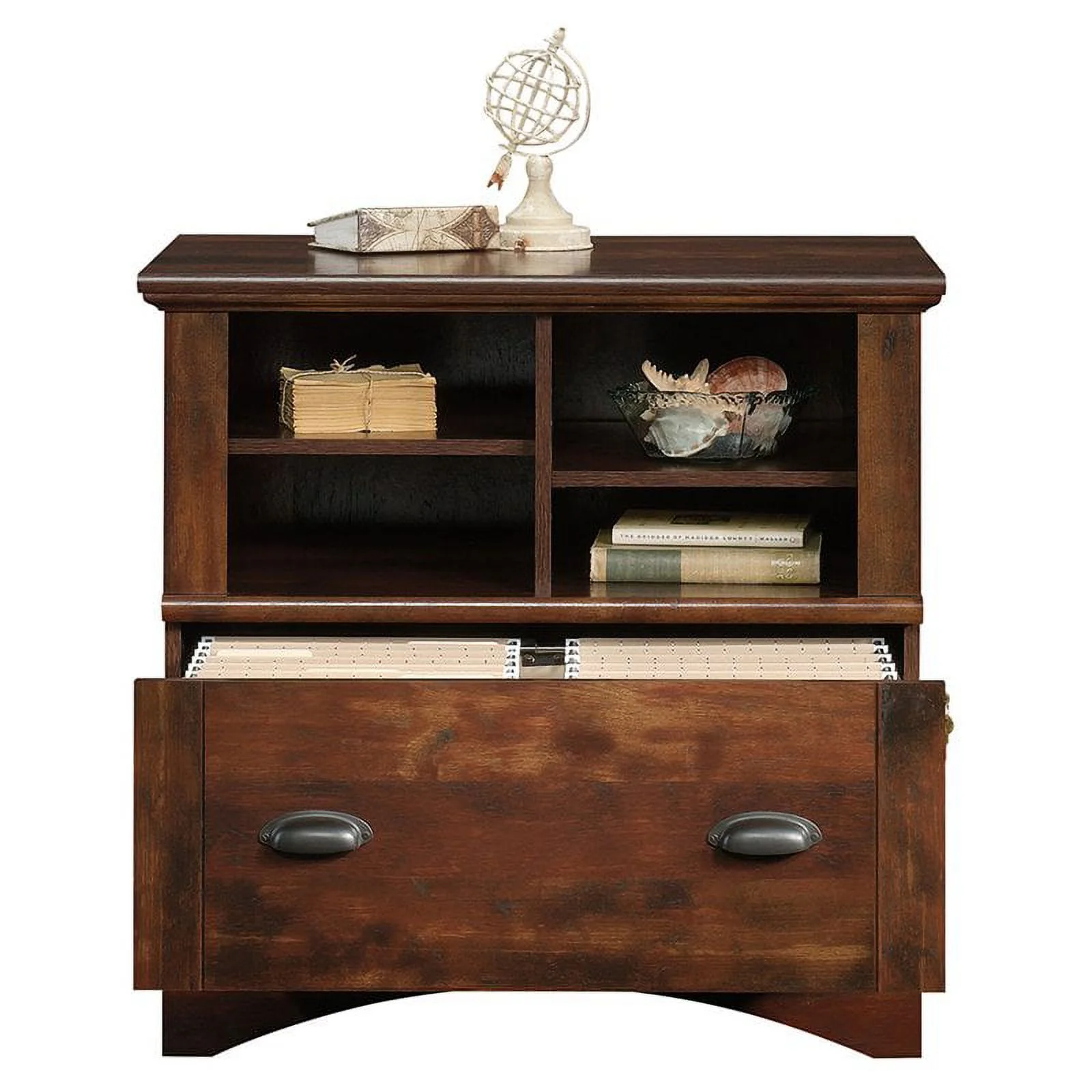 (Set of 2) Rustic 1 Drawer Lateral File Cabinet in Curado Cherry