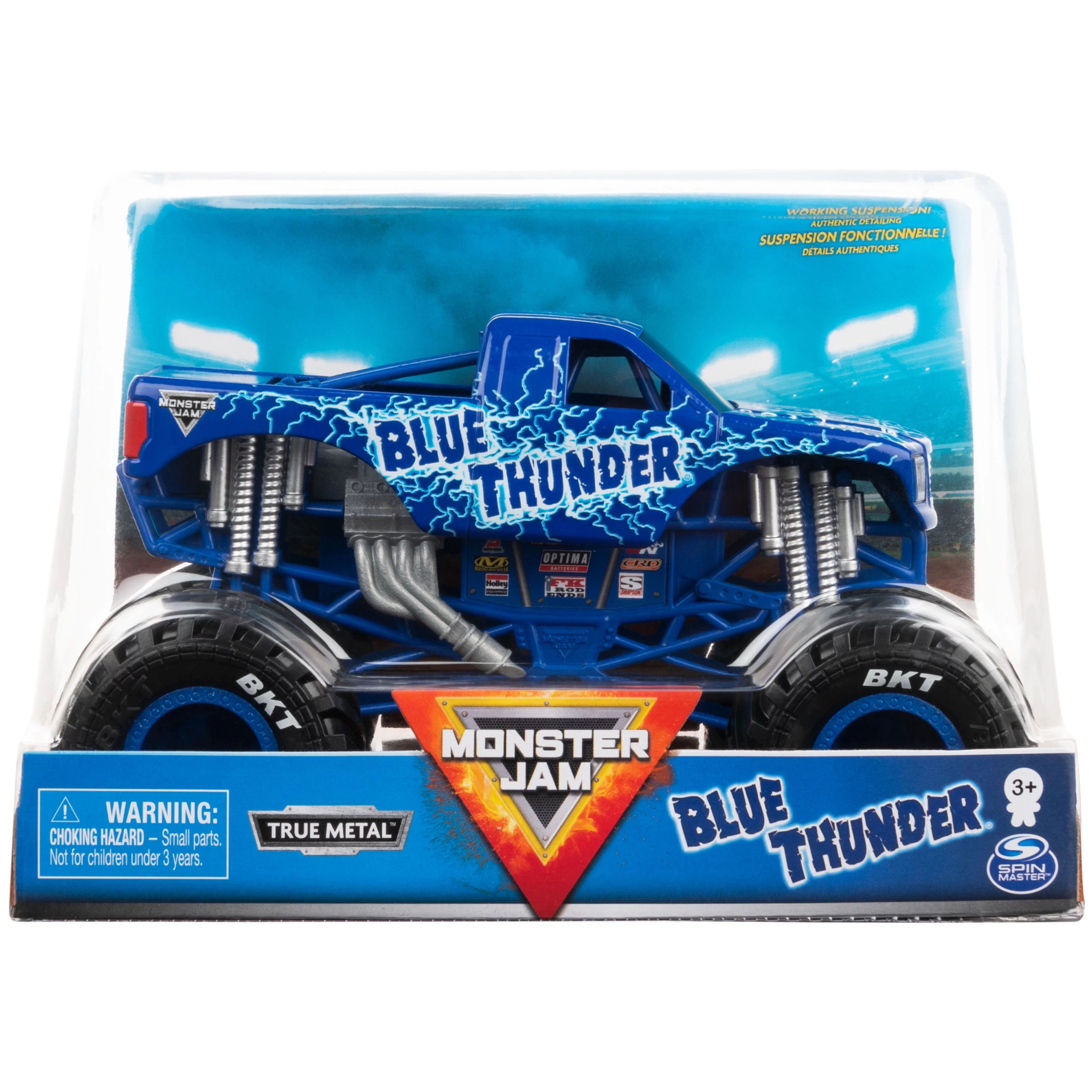 Monster Jam, Official Blue Thunder Monster Truck, Collector Die-Cast Vehicle, 1:24 Scale