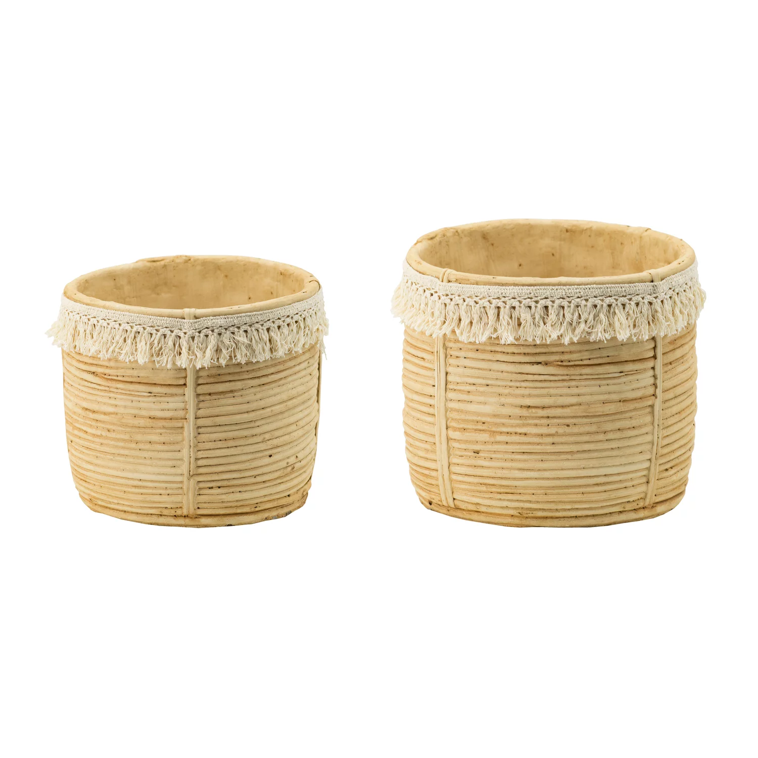 A and B Home A&B Home Nature Twine Planters with Tassel Trim (Set of 2)