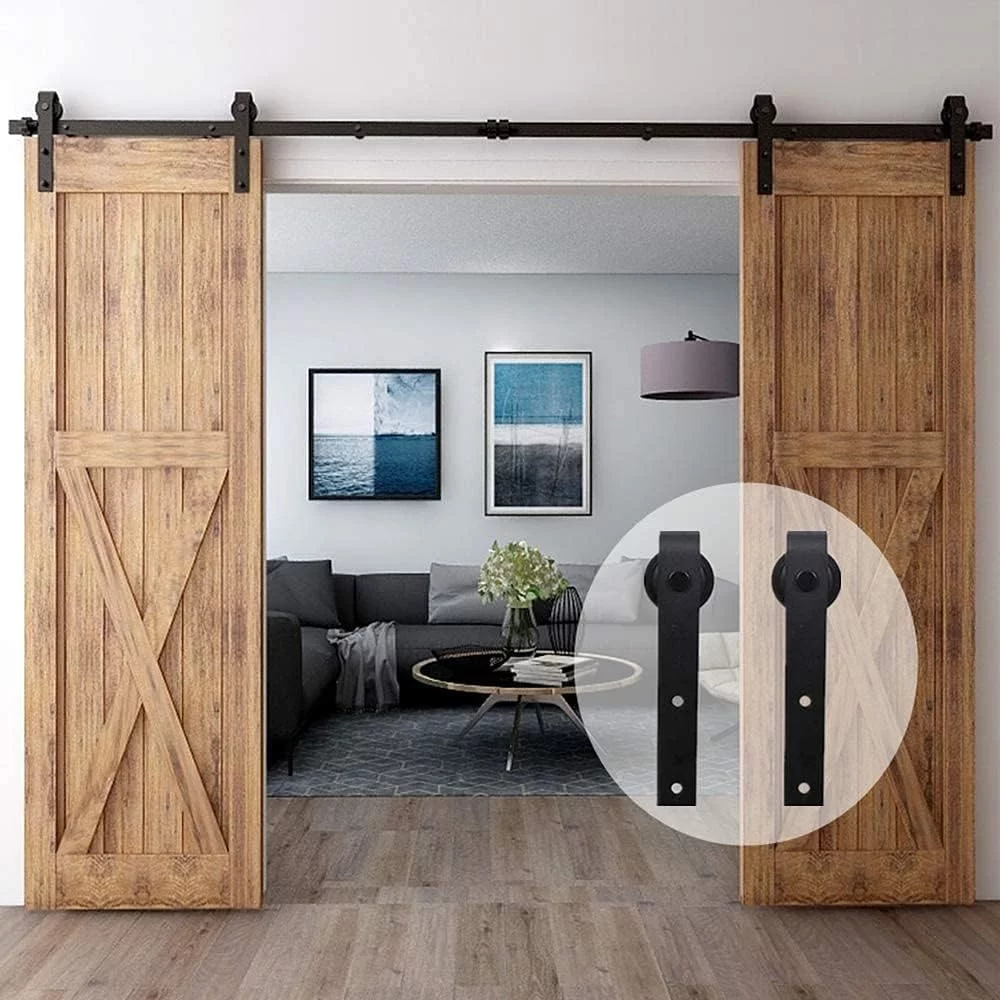 8FT Sliding Barn Door Hardware Kit, Heavy Duty, Smoothly and Quietly, Easy to Install, Fit 24