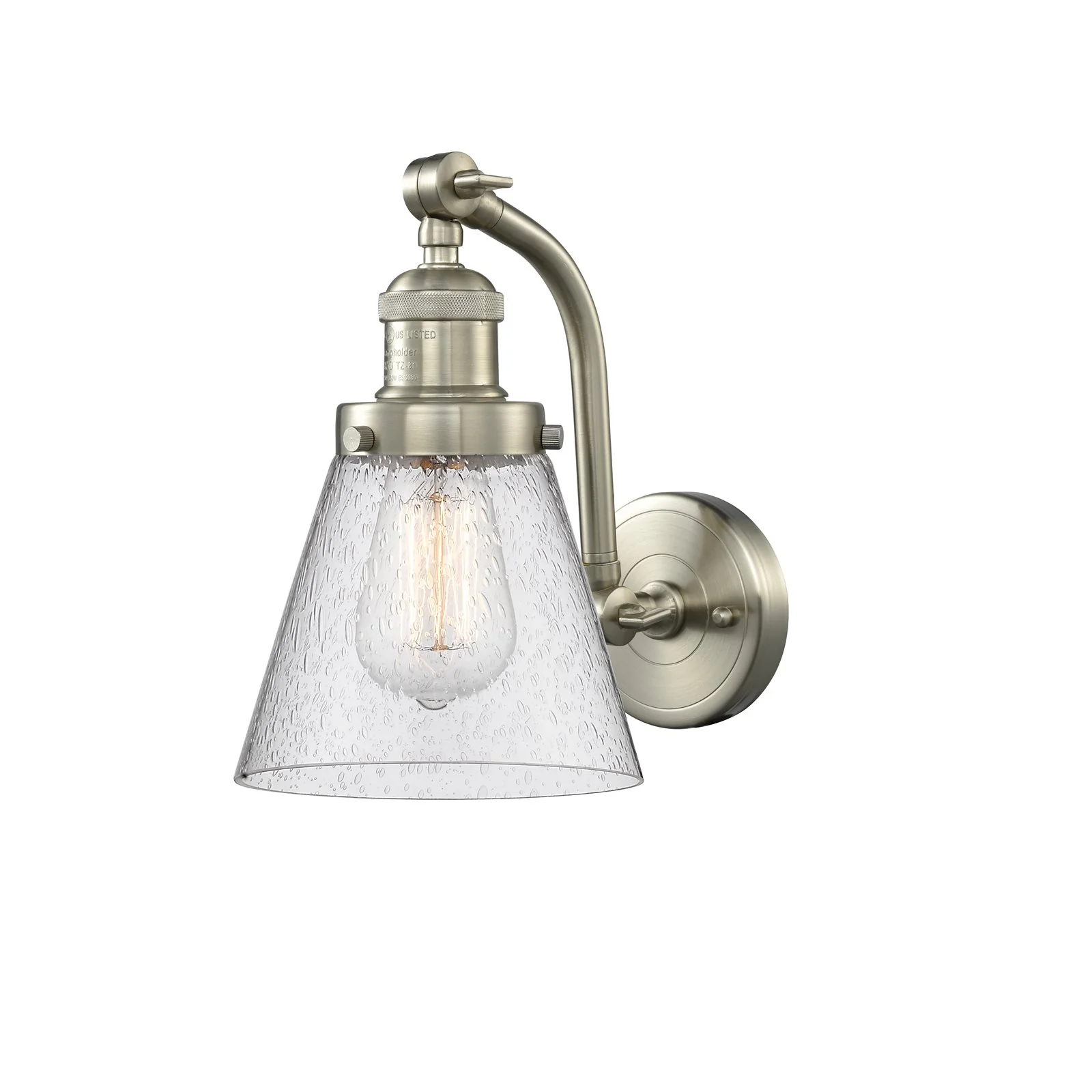 Innovations 515-1W-SN-G64-LED Small Cone 1 Light Sconce part of the Franklin Restoration Collection, Brushed Satin Nickel