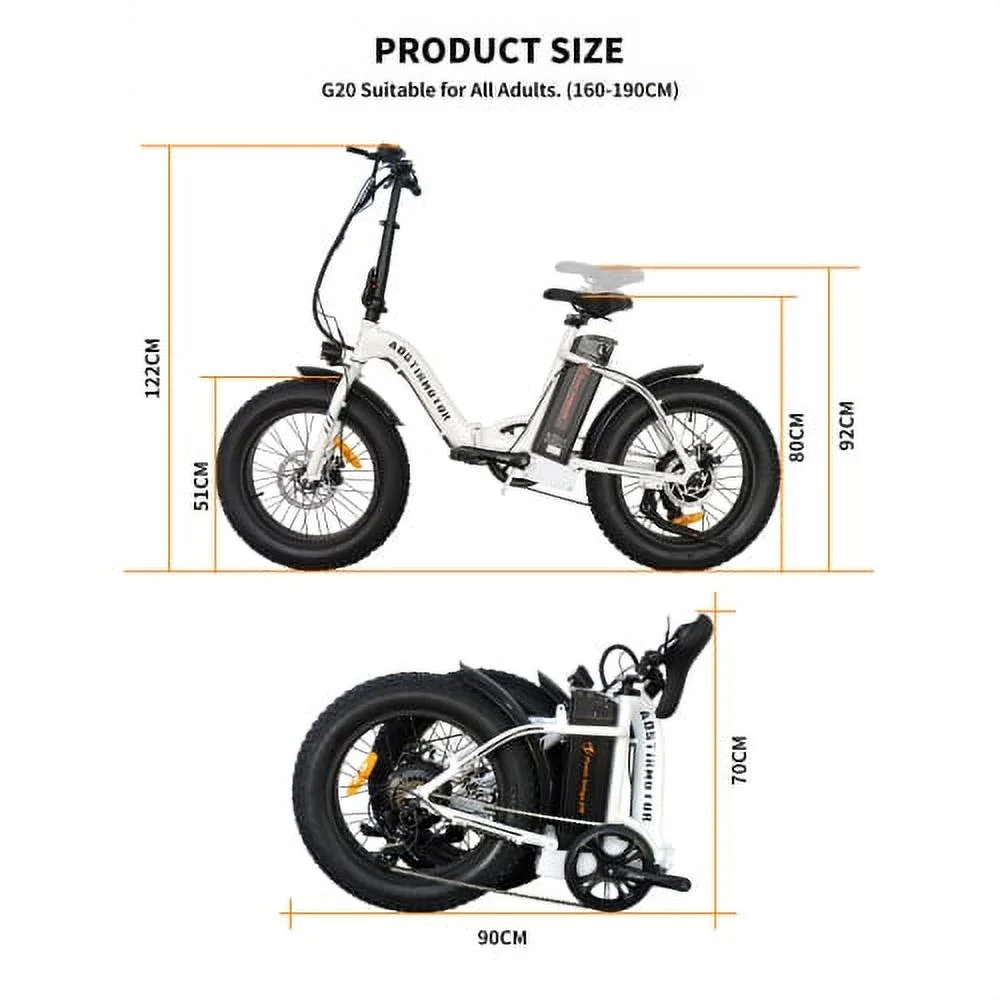 AOSTIRMOTOR G20 Folding Electric Bike Ebike Bicycle 500W Motor 20