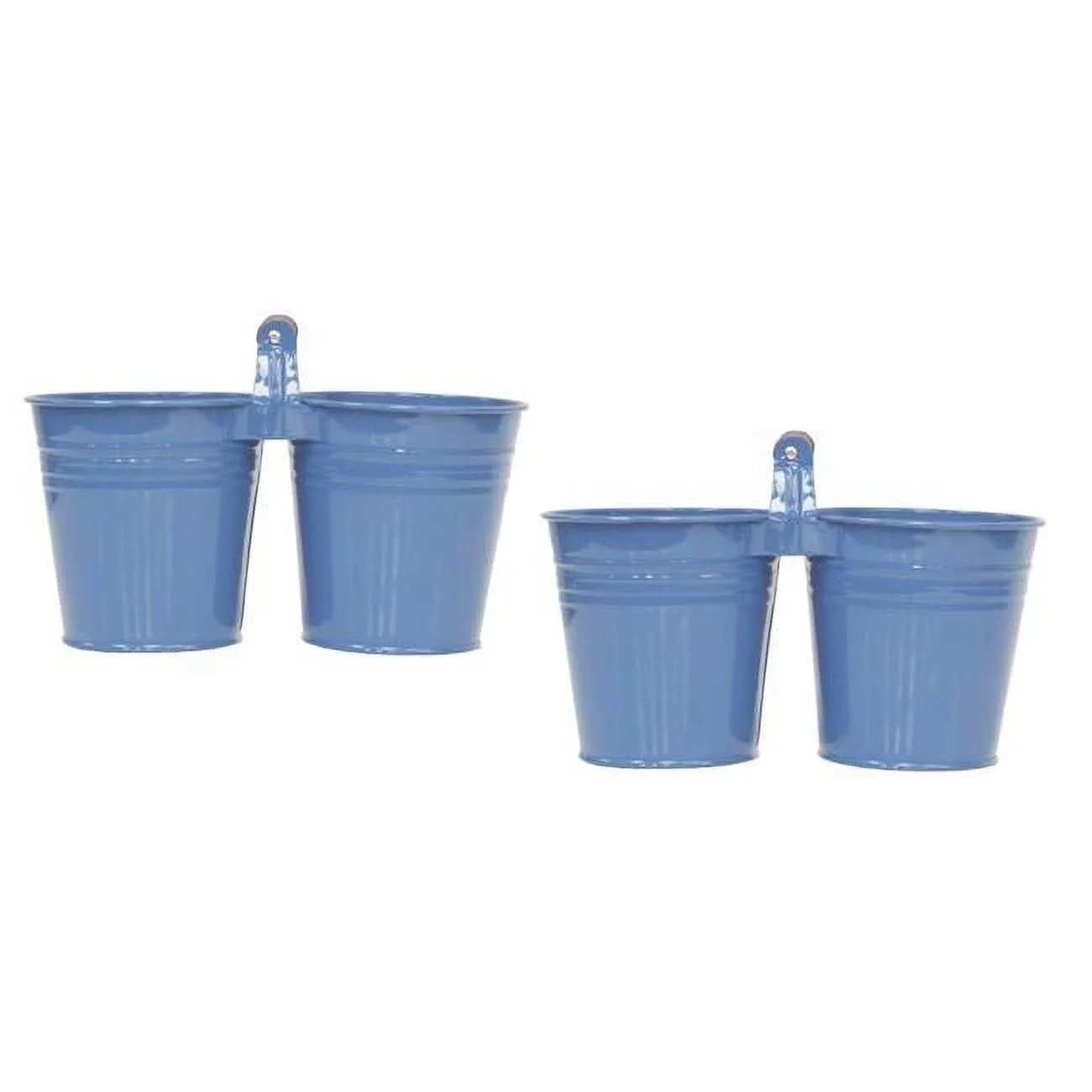 Houston International Trading 8122E B S-2 Enameled Galvanized Double Planter - Set of 2