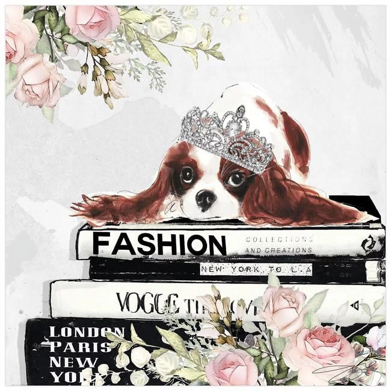 Empire Art Direct  Cavalier King Charles Spaniel Undramed Free Floating Tempered Glass Panel Graphic Dog Wall Art Print - 20 x 20 in.