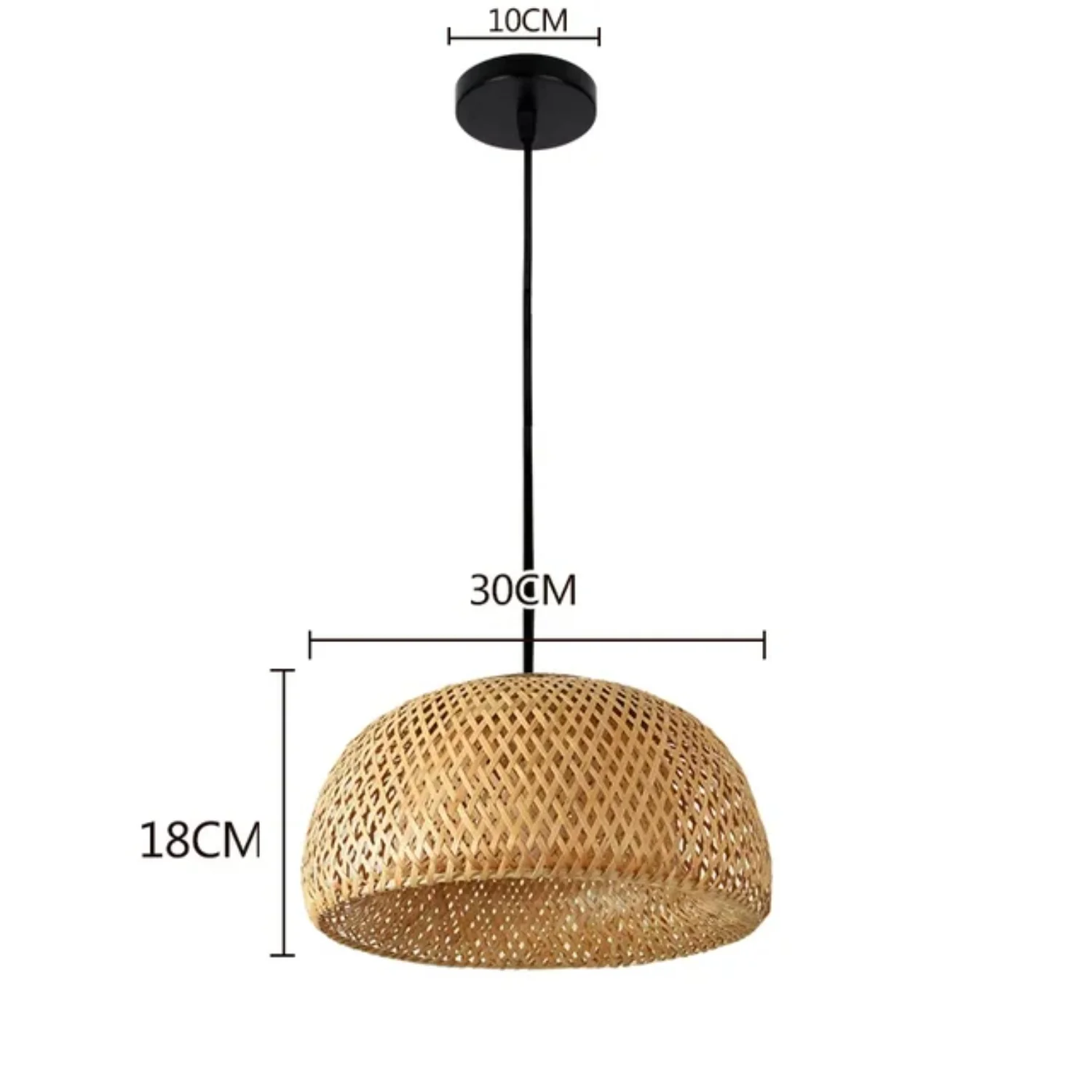 Elegant Bamboo Pendant Light with Rattan Lampshade for Restaurants - Stylish Hanging Bamboo Chandelier - Natural Bamboo Pendant Light for Modern Dining Decor - Rustic Bamboo Lampshade Pen