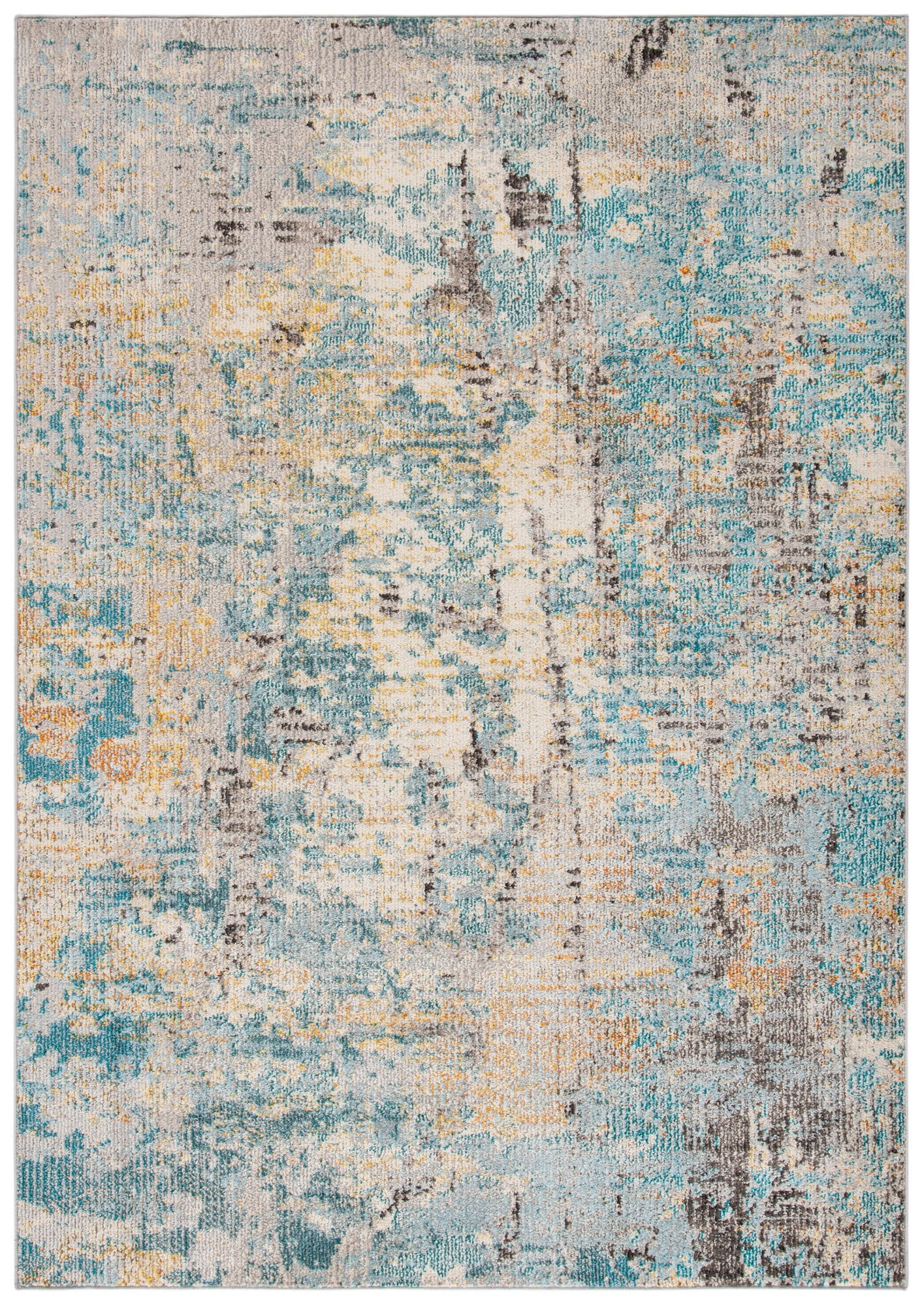 SAFAVIEH Madison Clyde Vintage Abstract Area Rug, Grey/Blue, 2'2