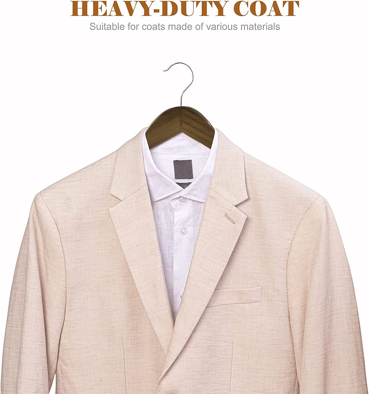 cozymood Hangers Wooden Hangers 20 Pack Wooden Clothes Hanger Wooden Hanger Bulk Walnut Smooth Finish Wood Hangers Premium Wooden Hangers for Clothes Suit