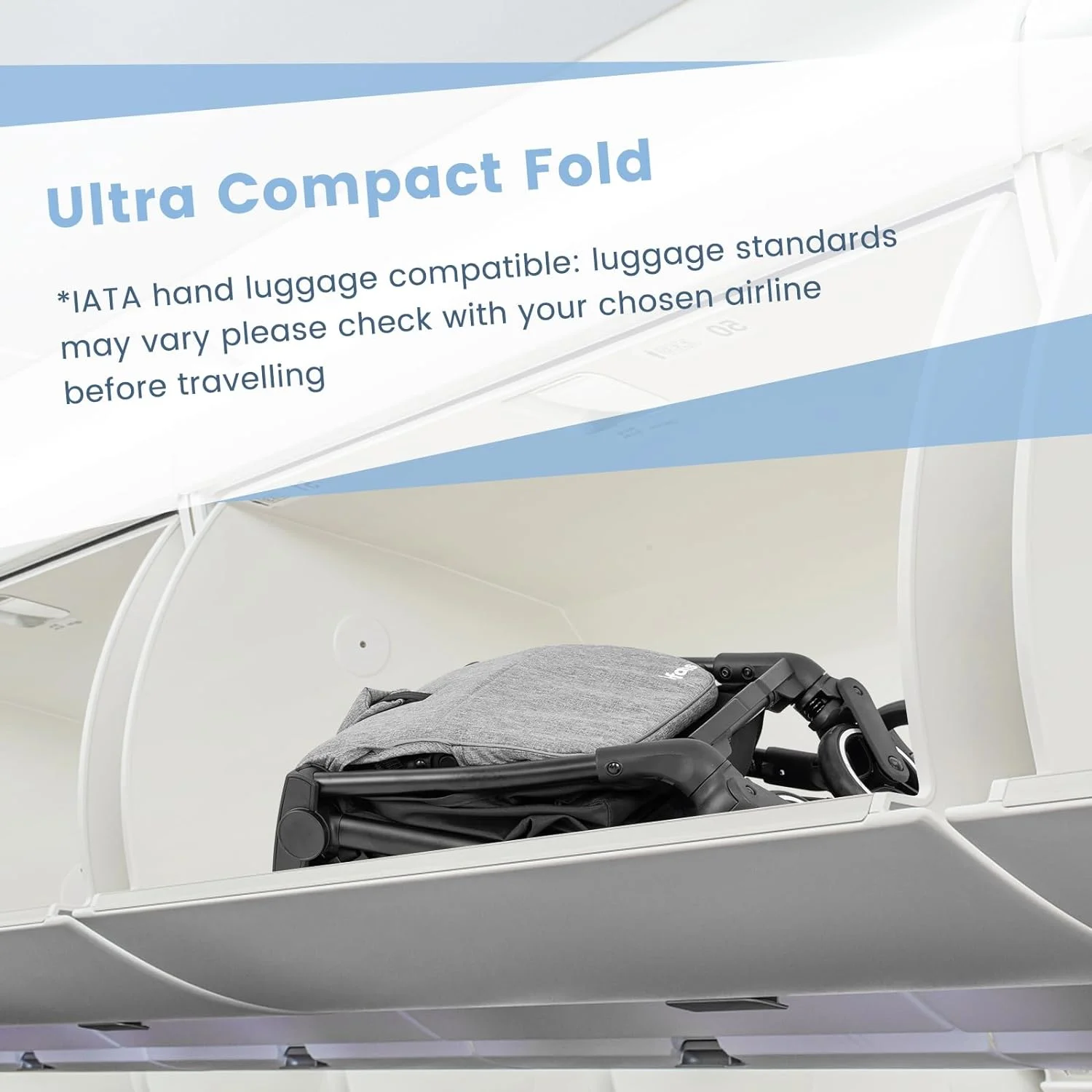 INFANS Lightweight Baby Stroller, One-Hand Gravity Fold, Compact Travel Stroller for Airplane with Aluminium Frame, Adjustable Backrest and Canopy, Foldable Infant Toddler Stroller