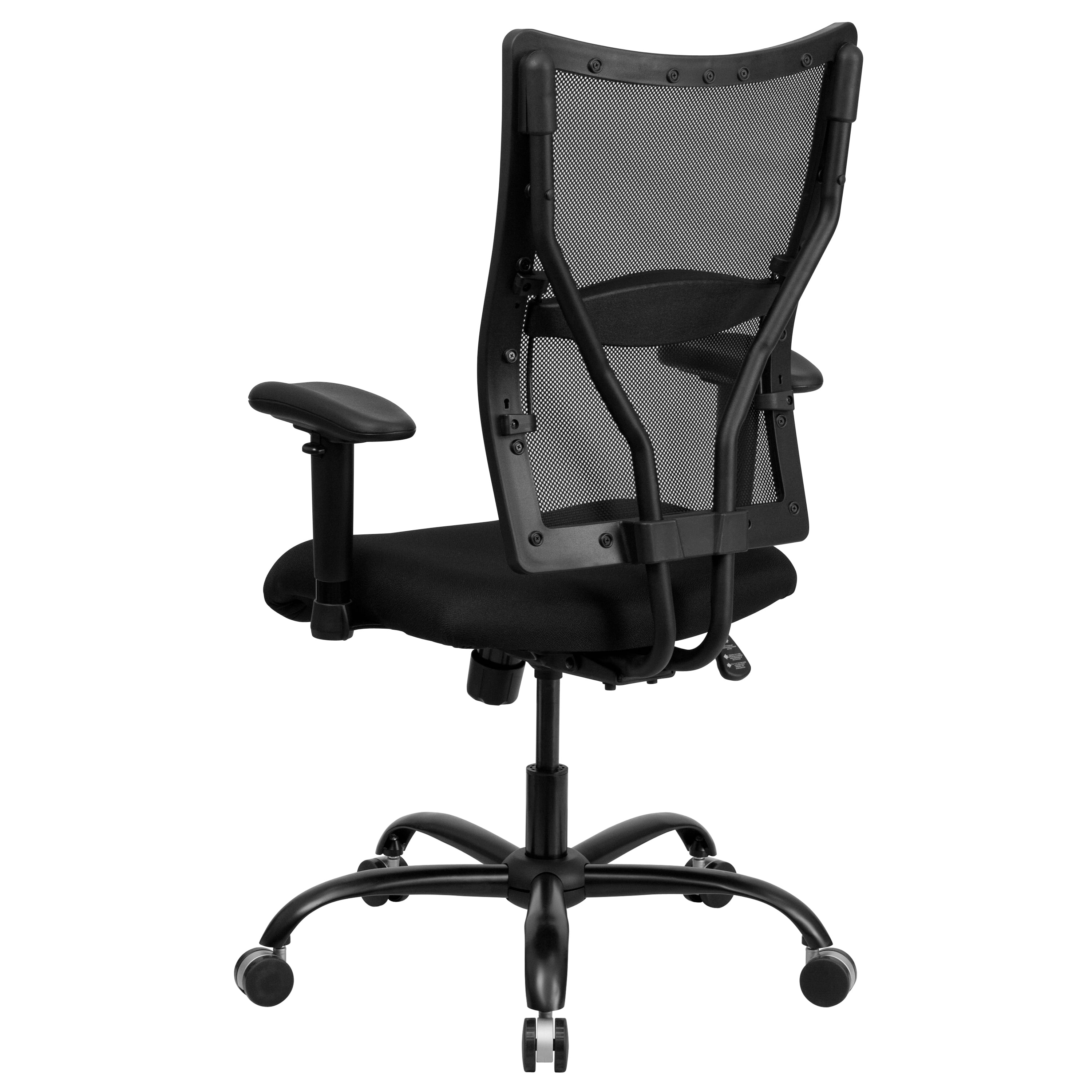 Emma + Oliver 400 lb. Big & Tall Black Mesh Swivel Ergonomic Office Chair with Adjustable Arms