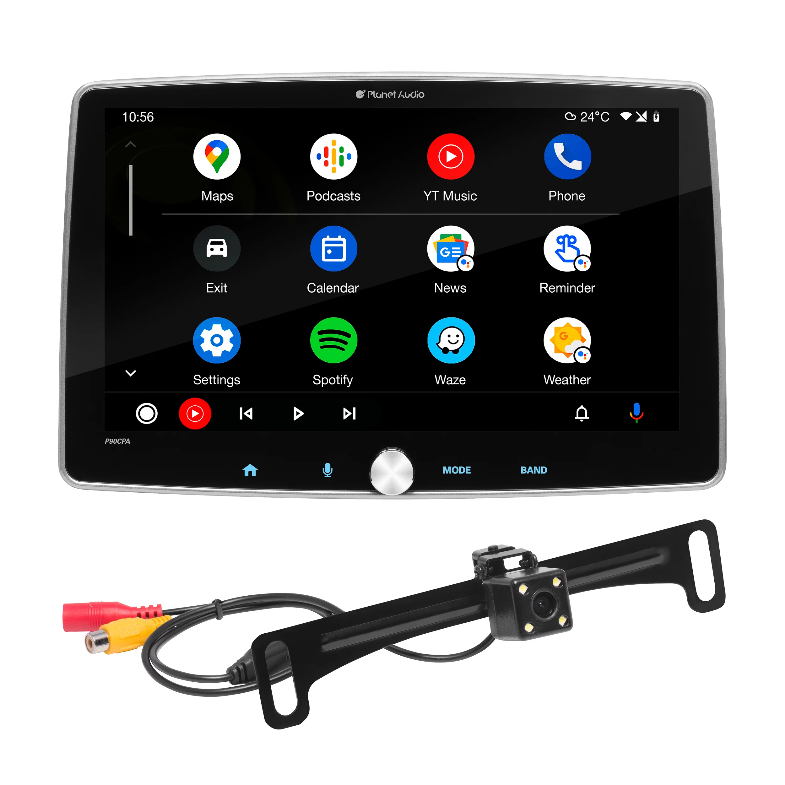 Restored Premium Planet Audio P90CPAC Car Stereo System - A-Link-(Screen Mirroring), 9 Inch Single Din, Touchscreen, Bluetooth Head Unit, Radio Receiver, No CD Player, Backup Camera (Refurbished)