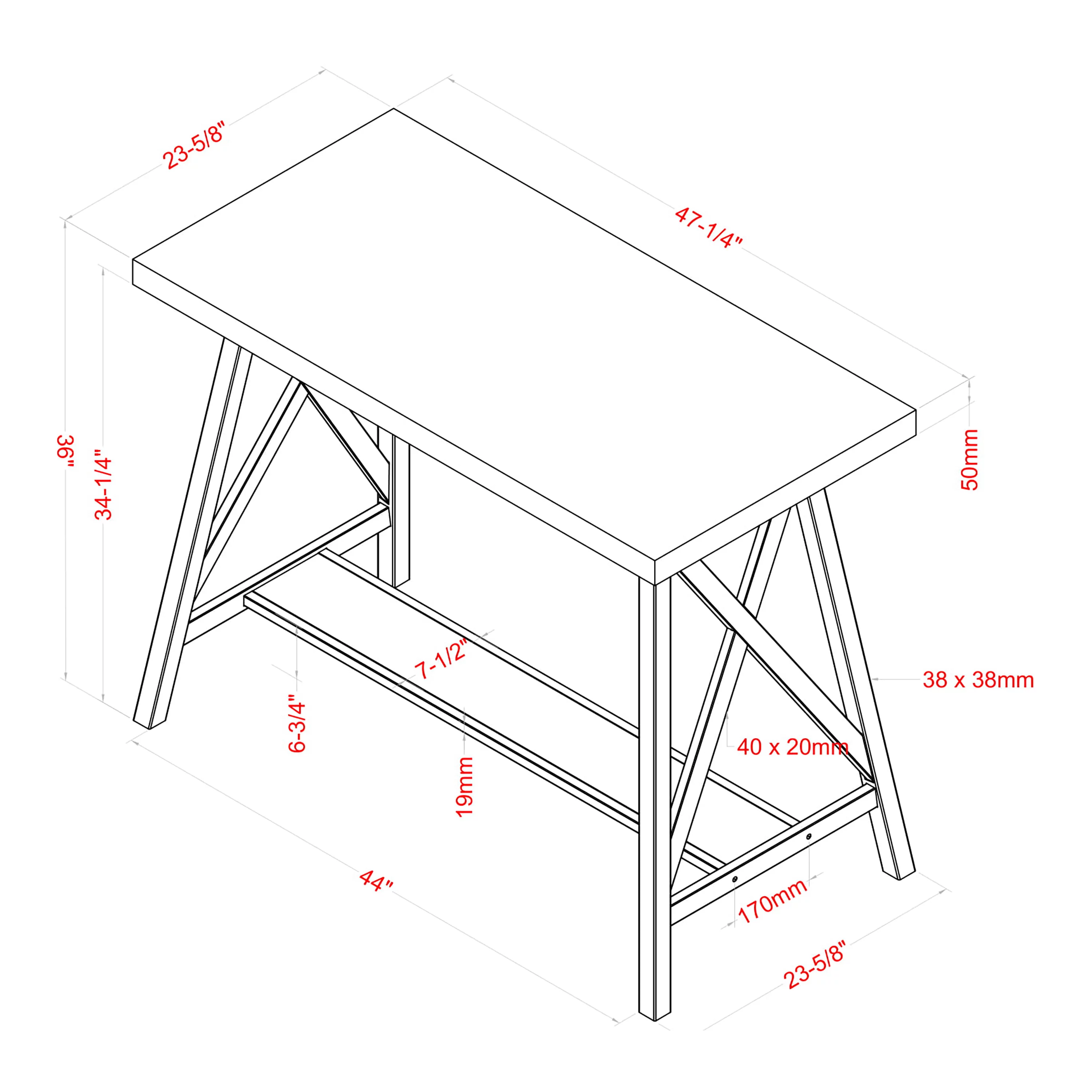 Furniture of America Deonne Industrial Pub Table, Weathered Medium Oak