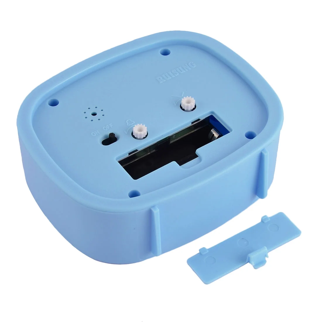 Plastic Oval Silent Battery Powered Arabic Number Alarm Clock Blue