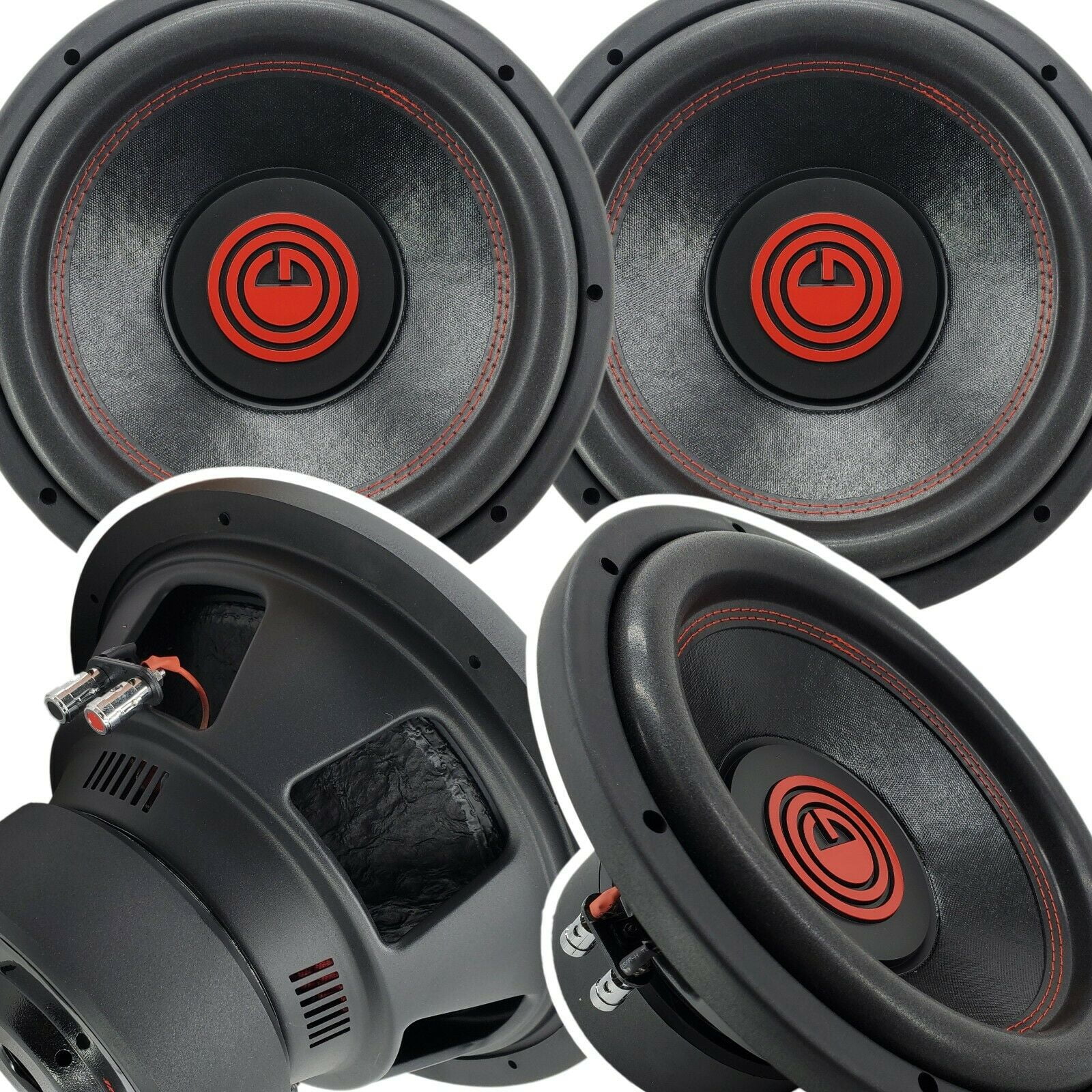 Pair of Gravity 12 Inch 4000 Watt Car Subwoofer w/ 4 Ohm DVC Power (2 Sub ) Bundle