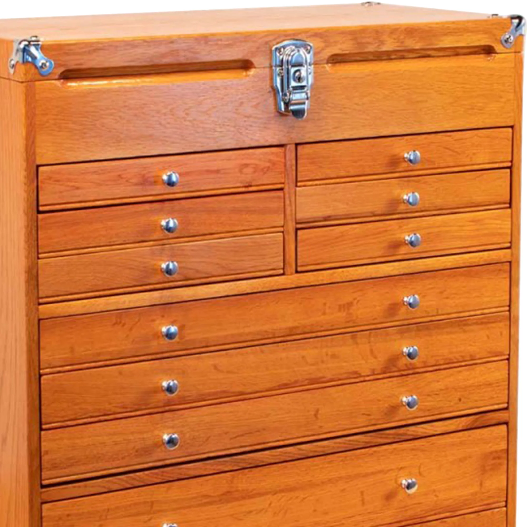 Gerstner International Hardwood 11 Drawer Top Chest w/ Locking Lid, Red Oak