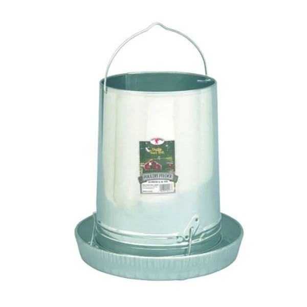 Little Giant Galvanized Hanging Poultry Feeder with Feeder Pan