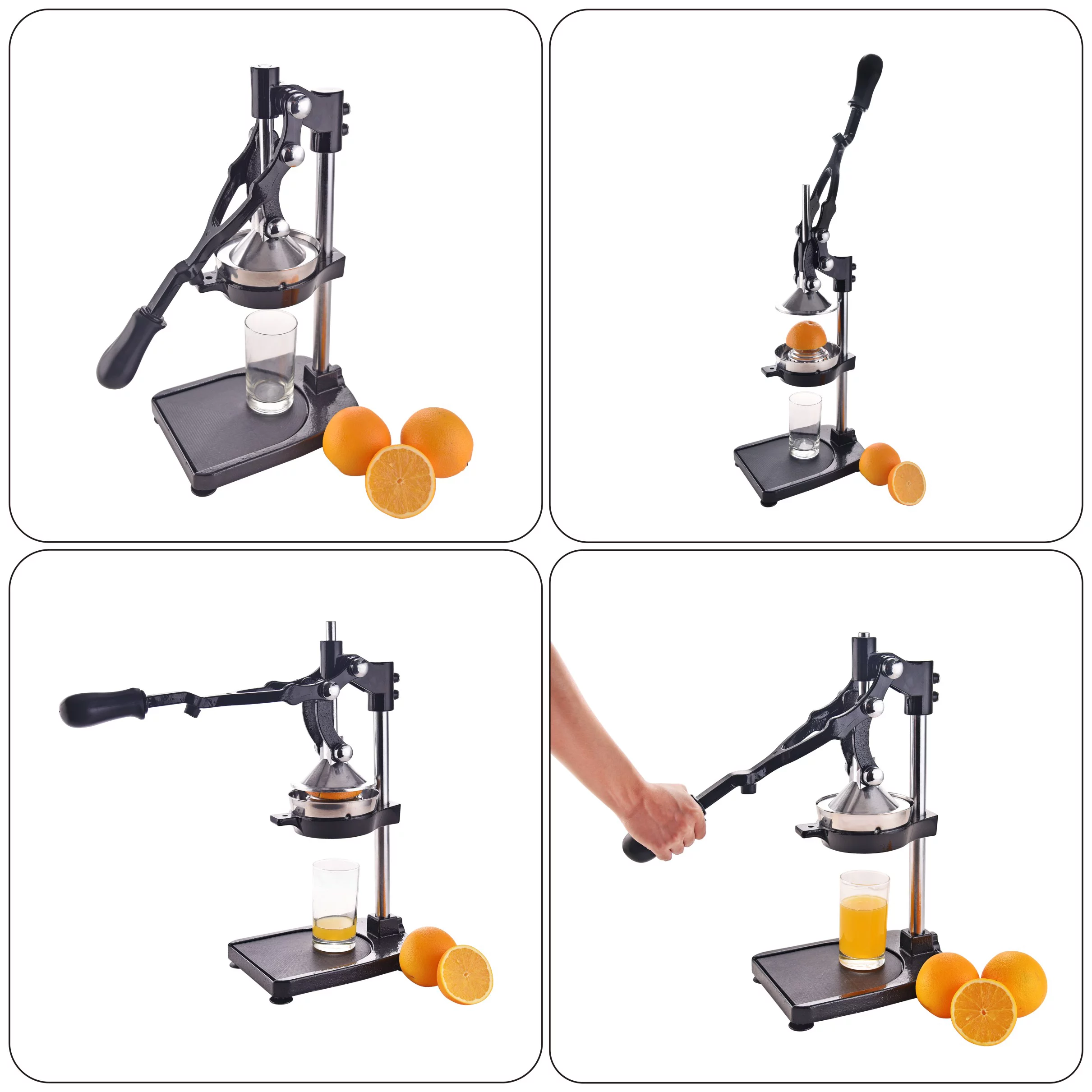 ARC 008B Manual Citrus Juicer Multifunction Juice Squeezer French Fry Cutter (Black)