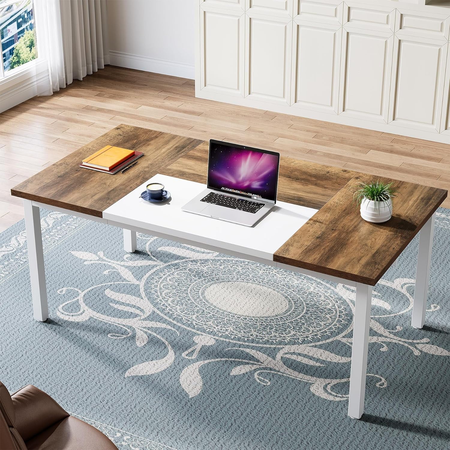 Tribesigns 62.9 inch Executive Computer Desk, Large Home Office Desk Writing Table for Workstation