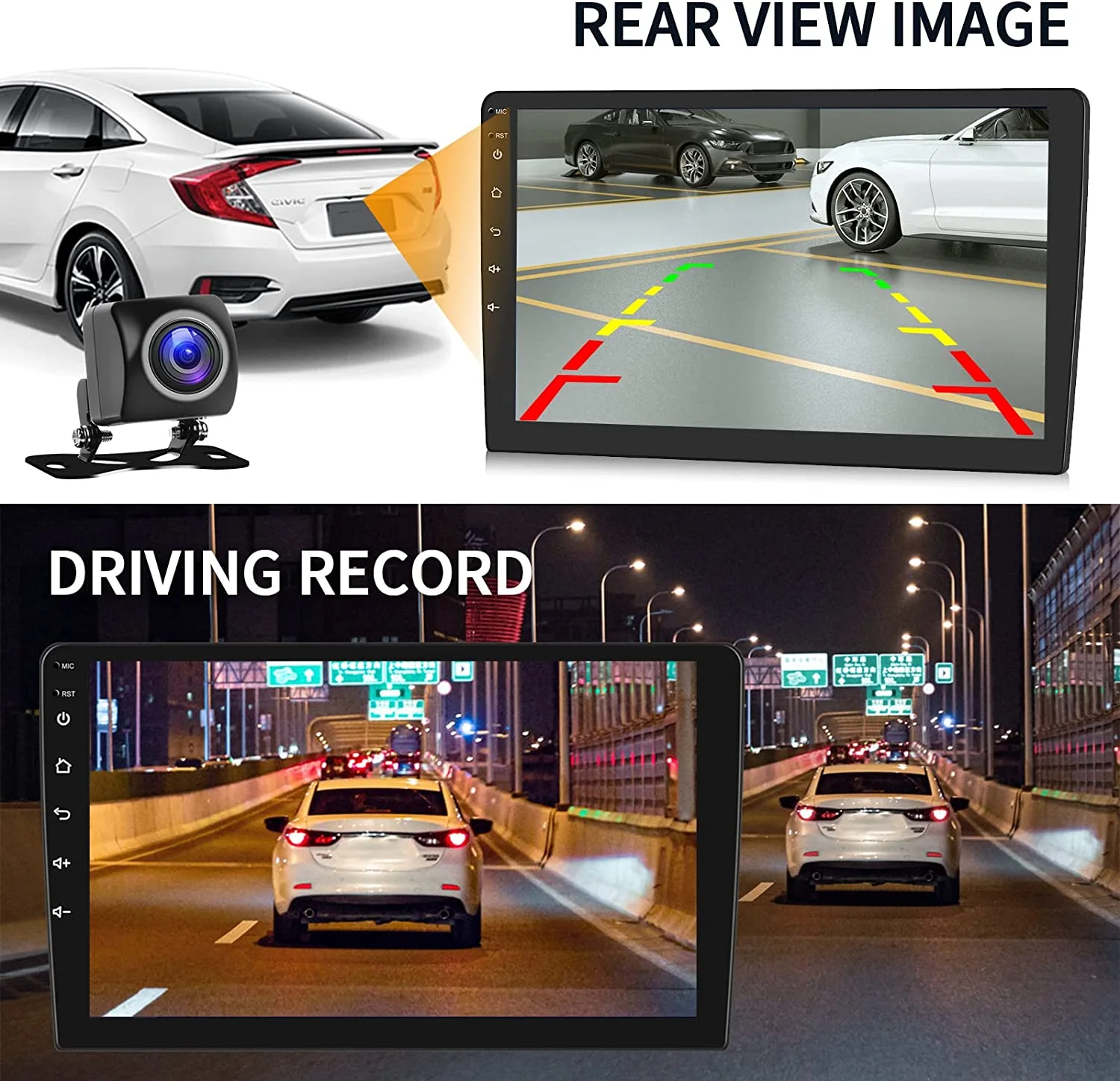 1G+32G Double Din Android 13 Car Stereo with Wireless Carplay Android Auto, 10.1 Inch Touch Screen Car Radio with HiFi/BT/GPS Navigation Support Fastboot Backup Camera WiFi Connection