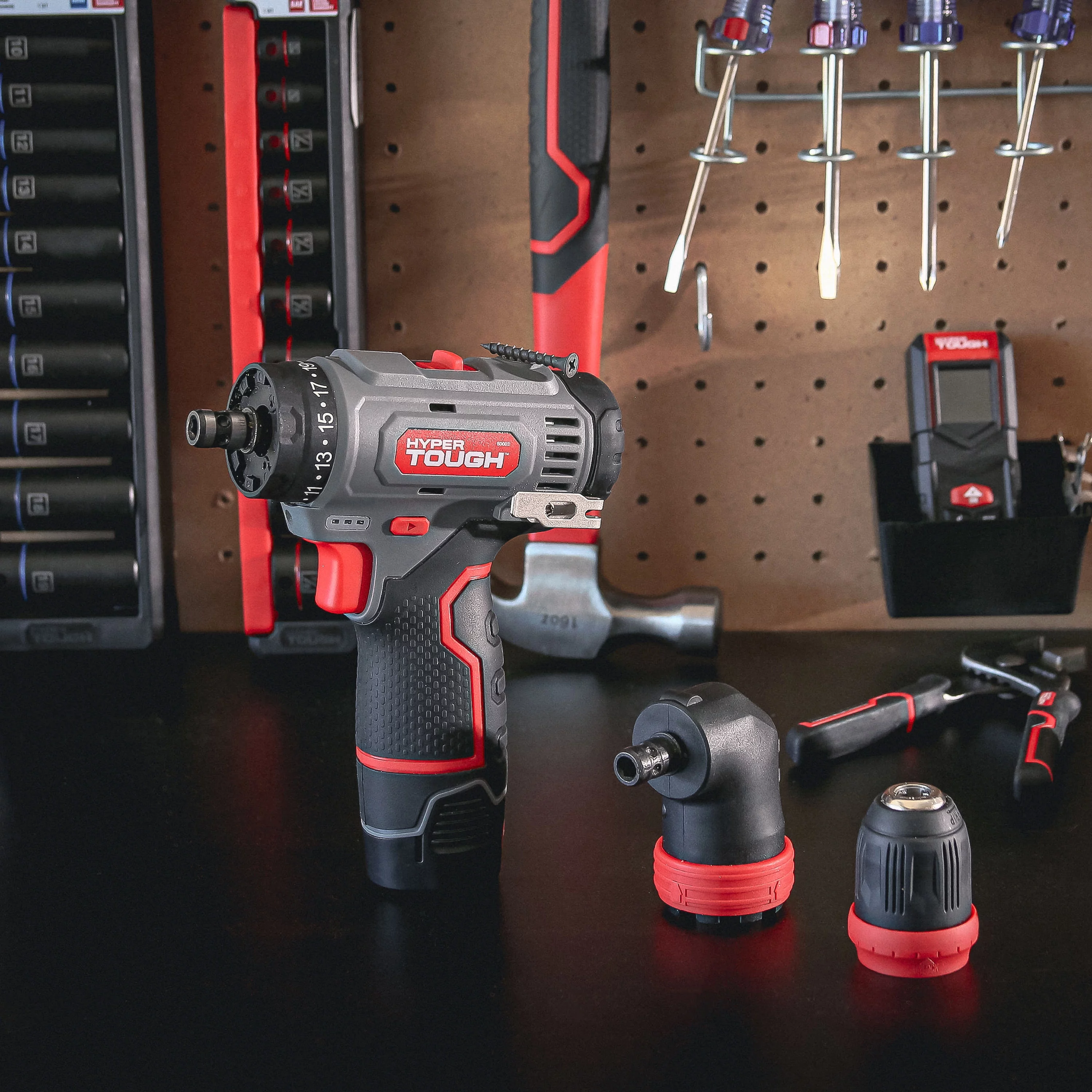 Hyper Tough 12V Max Lithium-Ion 3-in-1 Multi-Head Power Drill Set with 1.5Ah Battery and Charger, 80003