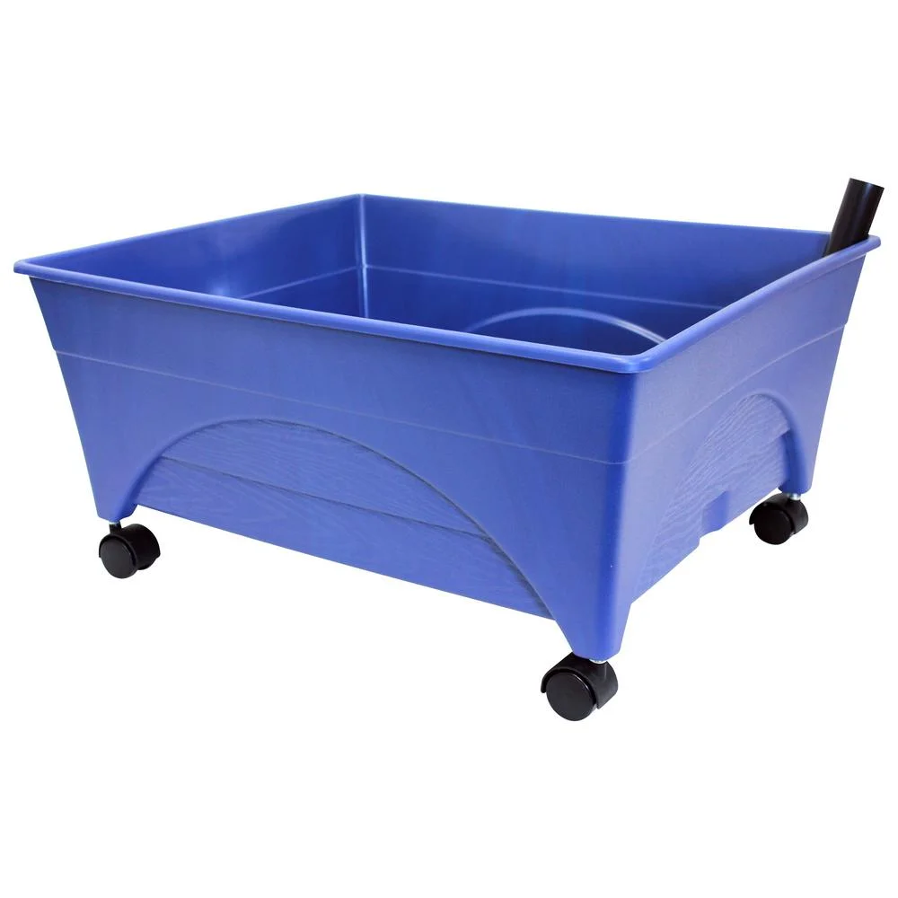EMSCO Group- City Picker Raised Bed Grow Box – Self Watering and Improved Aeration – Mobile Unit with Casters - Cobalt Blue