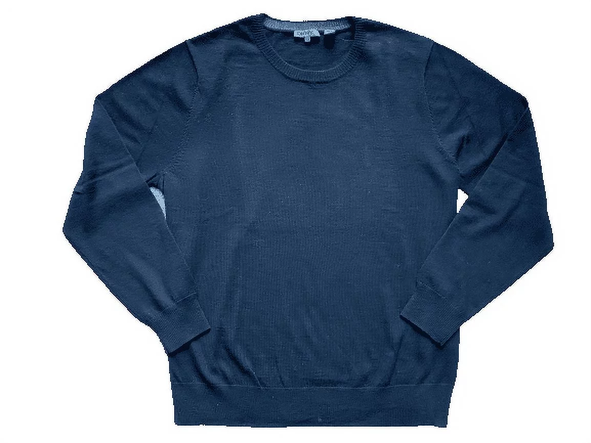 DKNY Men's 100% Merino Wool Crew Neck Sweater, Black, XXL