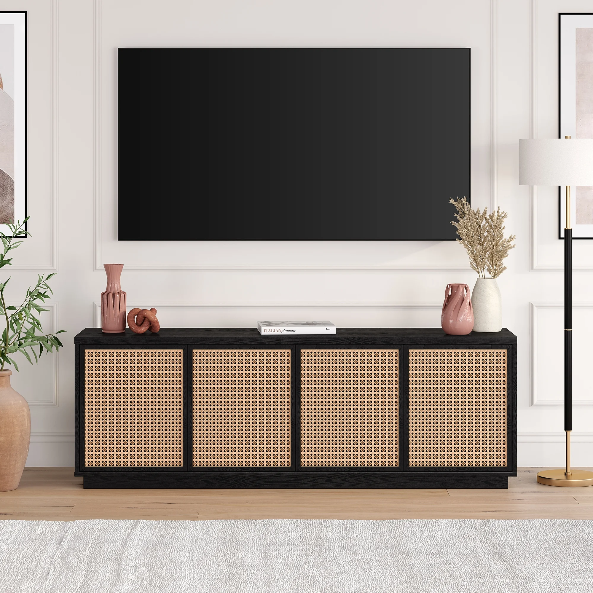 Evelyn&Zoe Pryce Rectangular TV Stand for TV's up to 78