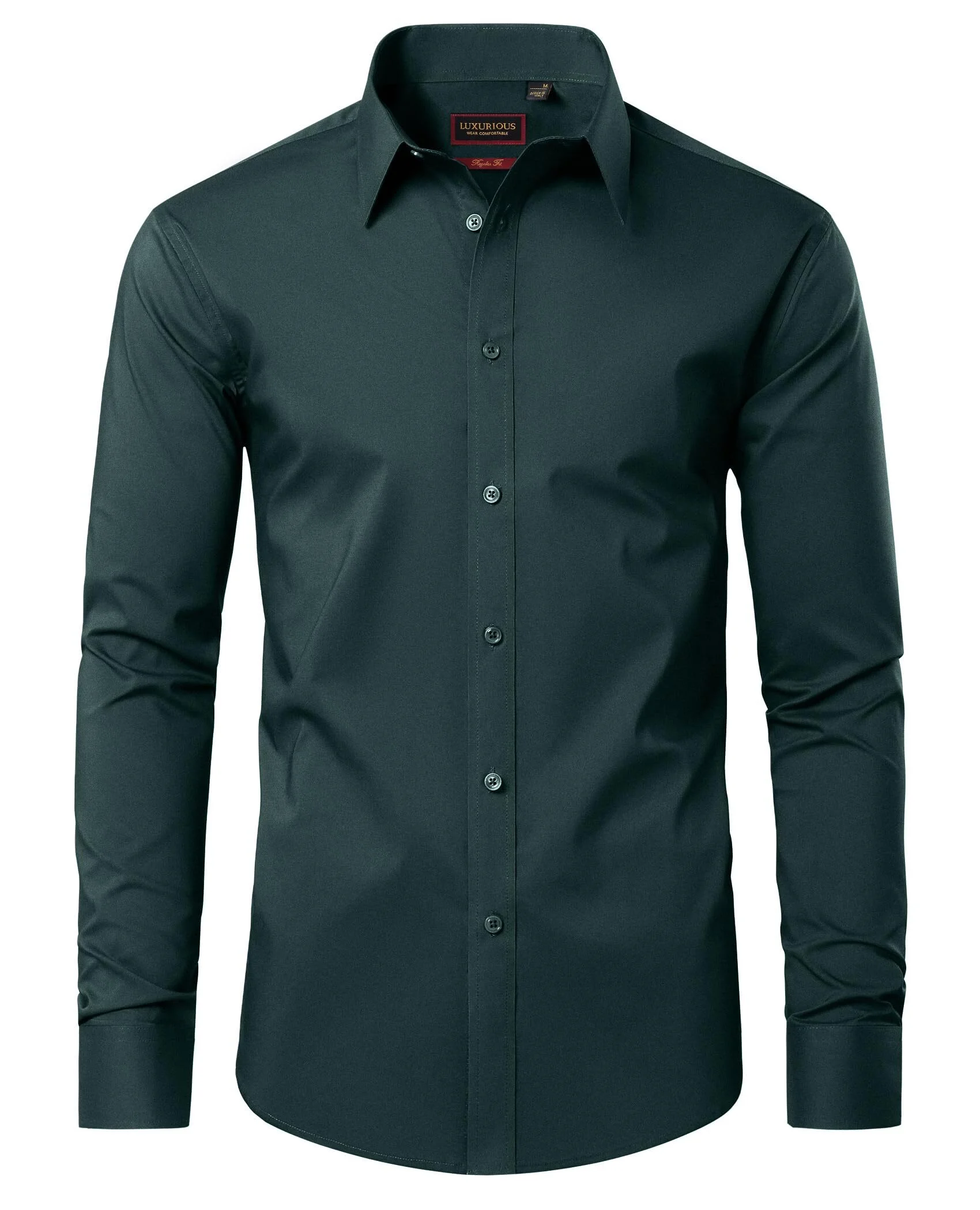 Alimens & Gentle Long Sleeve Cotton Dress Shirts for Men Button Down Shirt Regular Fit