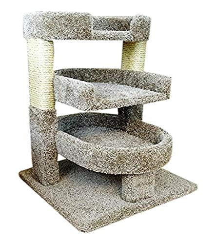 New Cat Condos Solid Wood Large Triple Cat Tree-