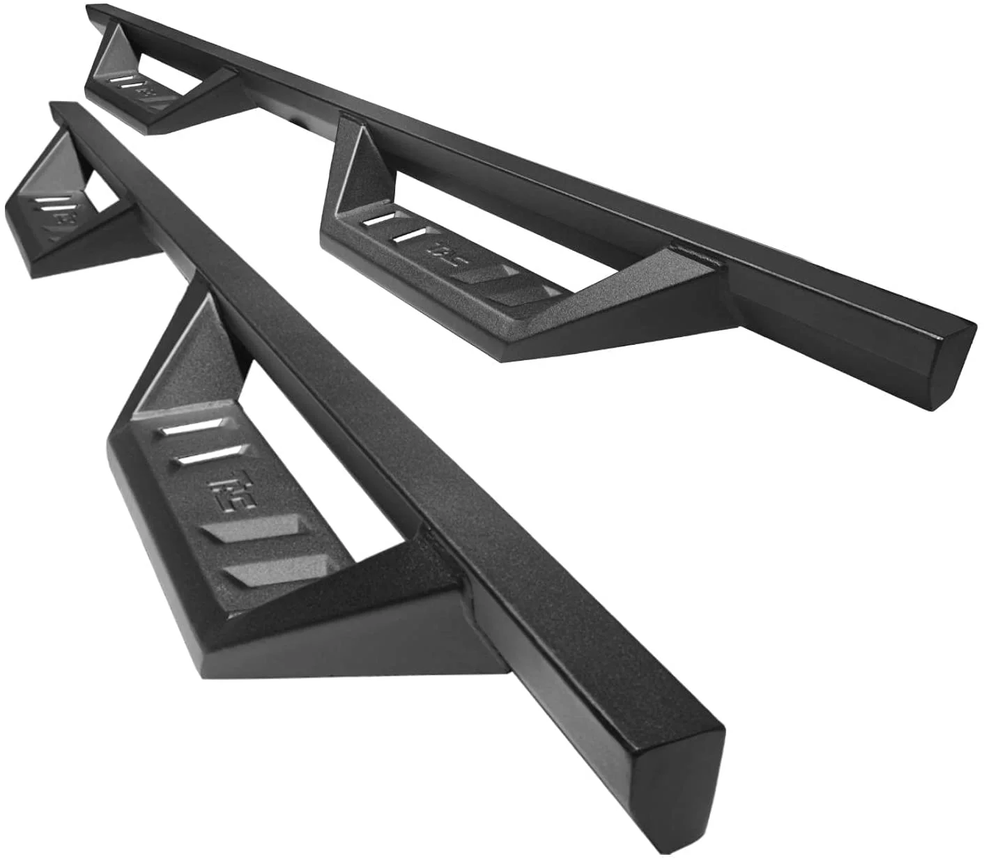 TAC Sidewinder Running Boards Fit 2007-2018 Chevy Silverado/GMC Sierra 1500|2007-2019 2500/3500 Extended Double Cab 4” Drop Side Steps Nerf Bars Rock Slider Pickup Truck Fine Texture Black