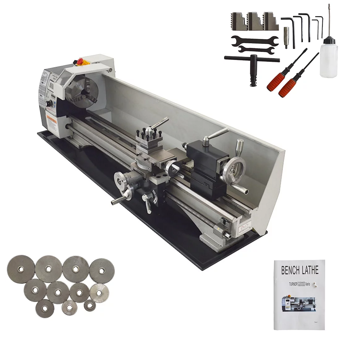 INTBUYING 8.3*31.5inch Metal Lathe Precision Metal Bench Lathe (Inch Thread) 900W